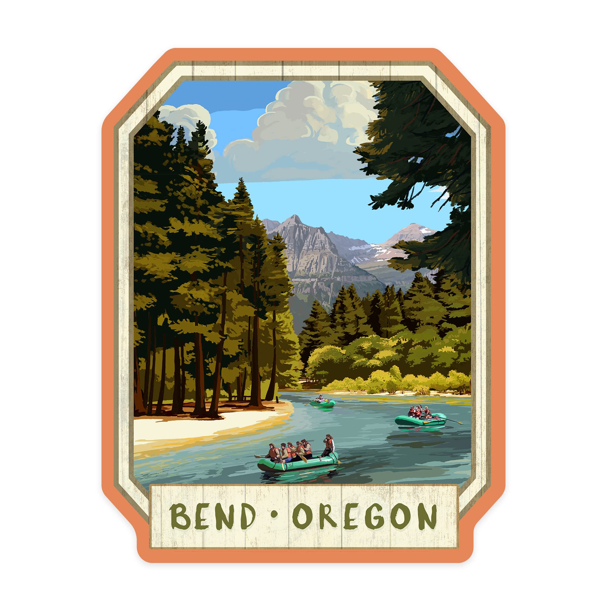 Waterproof Die-Cut Vinyl Stickers 1-3 Inches - Bend Oregon River Rafting Decals for Cars, Water Bottles, Laptops & Coolers | Durable Outdoor Adventure Stickers for Travel Gear, Kayaks & Snowboards