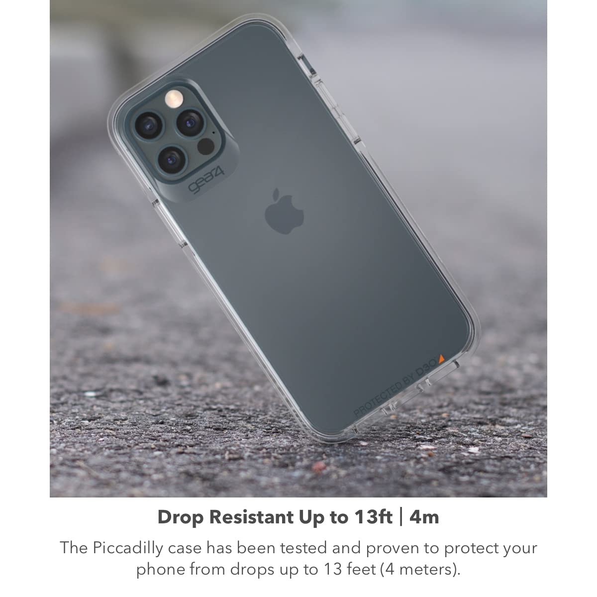 Gear4 Piccadilly Series Hard Case for iPhone 12 Pro & iPhone 12 - Clear/Black | Shockproof Protective Cover | Slim Fit Design | Perfect for Outdoor Activities & Daily Use