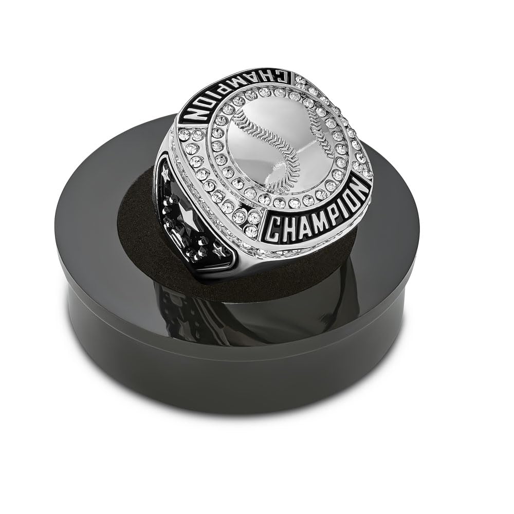 1-12 Pack Baseball Champion Trophy Rings - Customizable Sports Awards for Teams & Players - Perfect for Tournaments, Championships & Celebrations