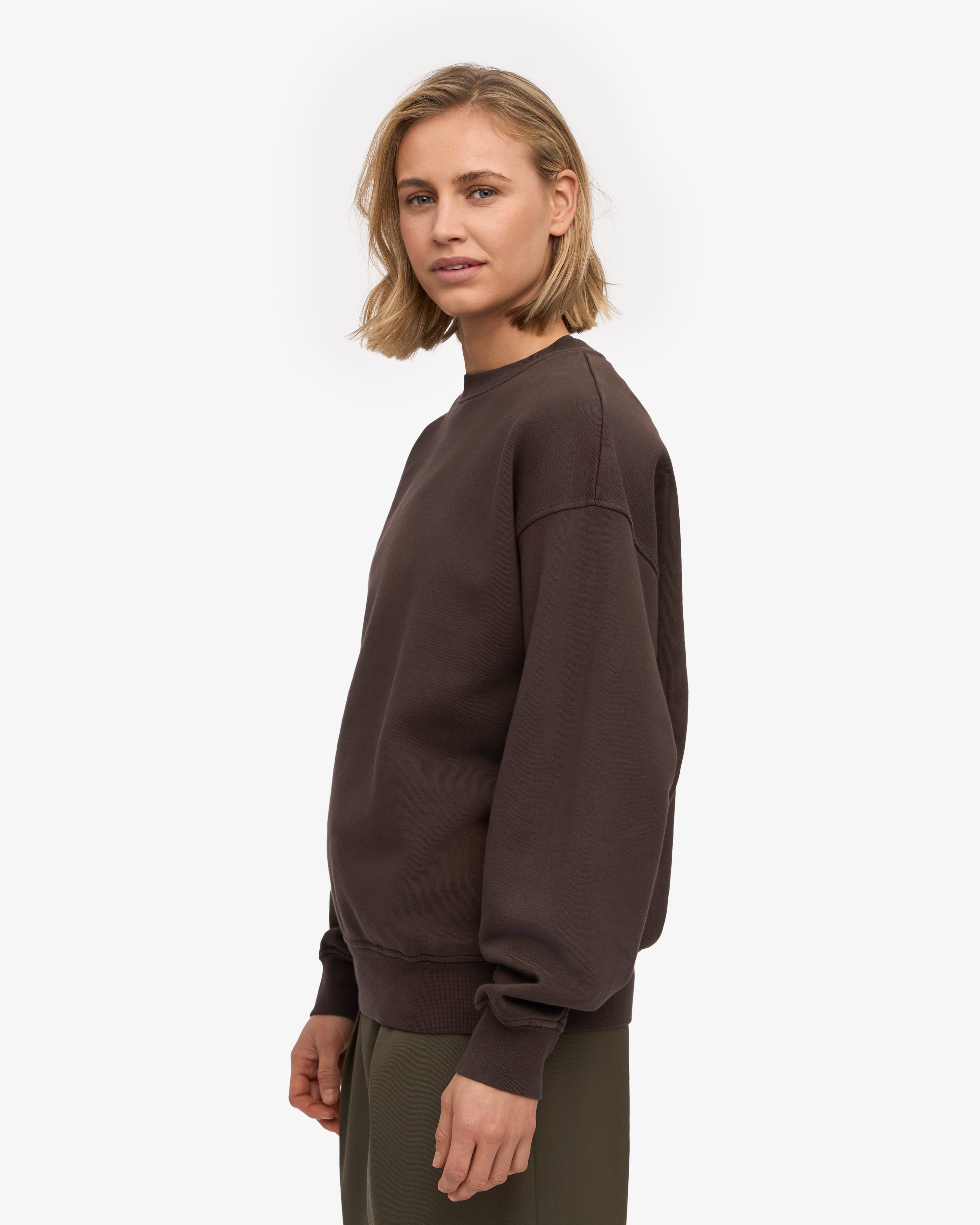 Organic Oversized Crewneck Sweatshirt - Coffee Brown | Soft & Comfortable Pullover for Men & Women | Perfect for Casual Wear, Lounge & Outdoor Activities