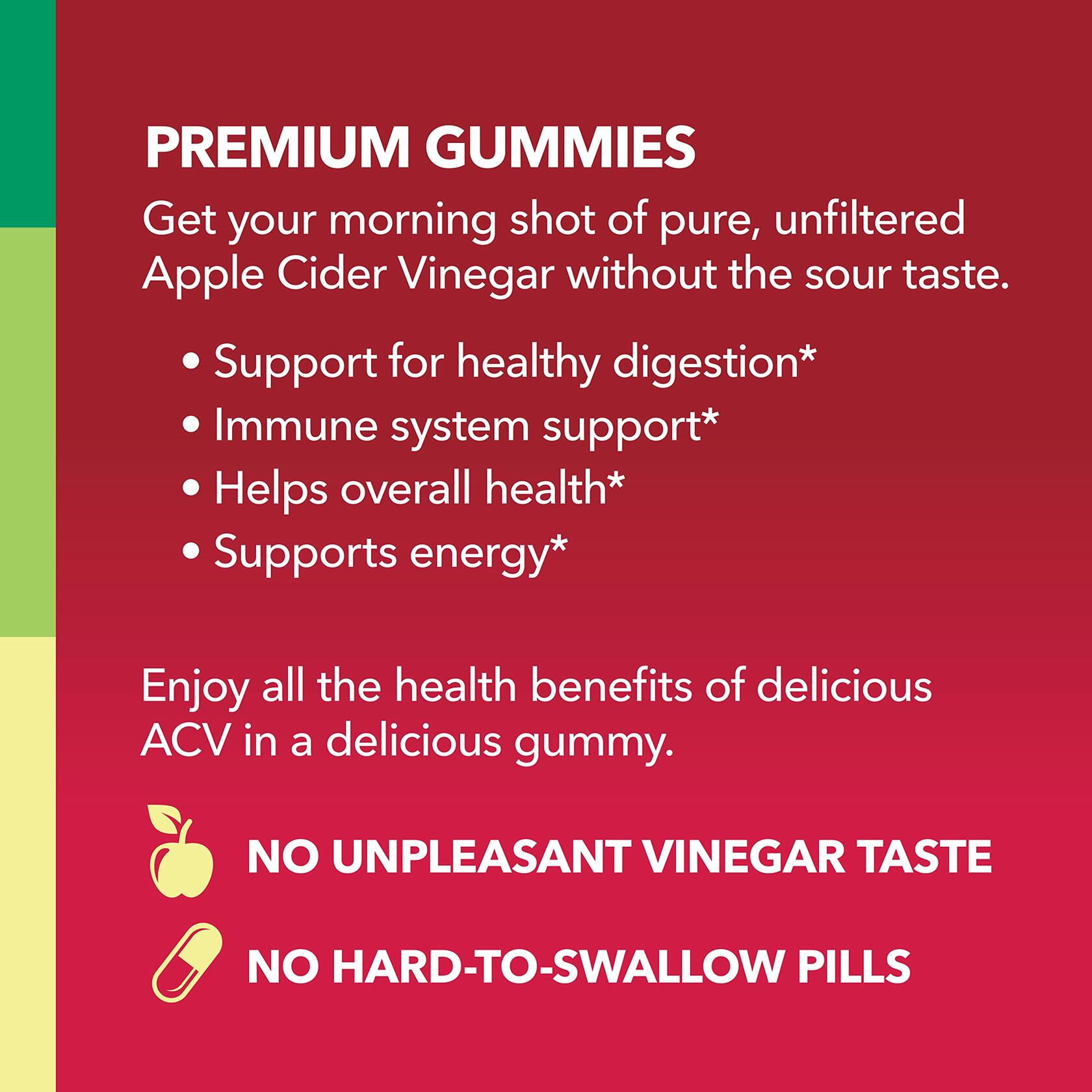 Organic Apple Cider Vinegar Gummies with Mother - 60 Count | Natural Detox & Digestive Support Supplement | Immune Boost & Weight Management | Perfect for Daily Wellness Routine & Healthy Lifestyle