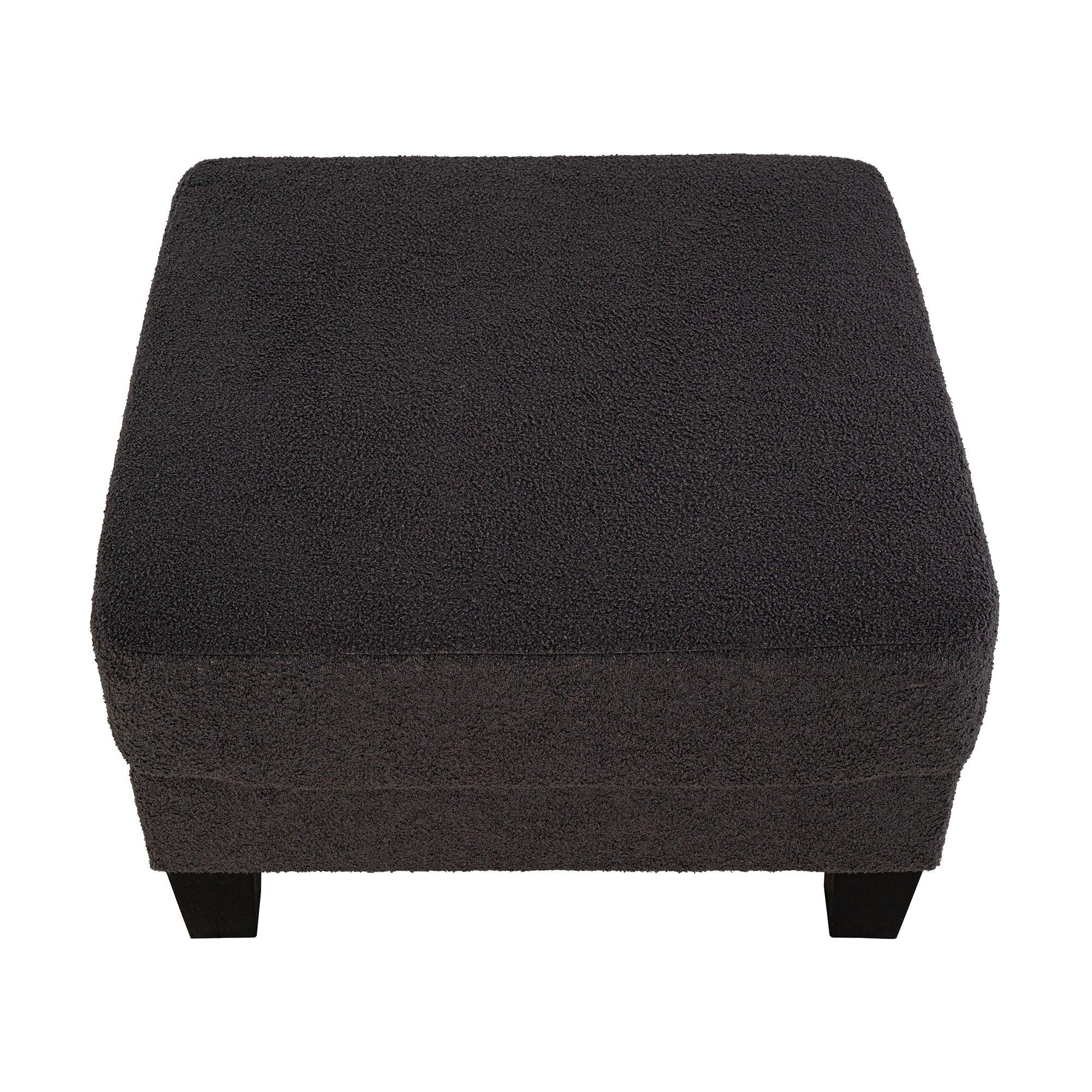 Dark Gray 3-Piece Sofa Set with Storage Ottoman & USB Charging - Modern Living Room Furniture for Small Spaces, Perfect for Apartments, Dorms and Cozy Homes