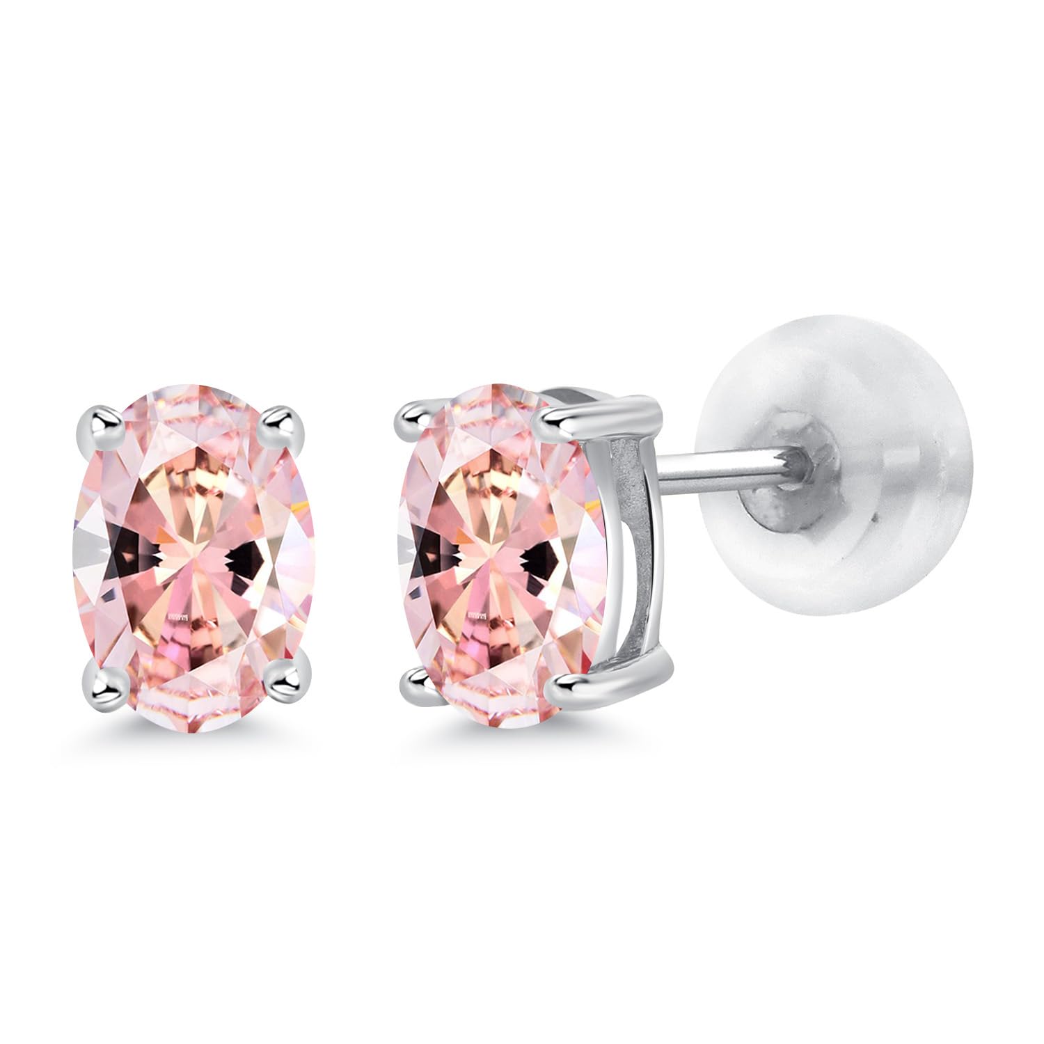 Gem Stone King 14K Gold Oval Birthstone Stud Earrings for Women & Men | 6x4mm Genuine Gemstone Jewelry | Perfect Gift for Mom, Wife, Her | Anniversary, Birthday, Mother's Day Present