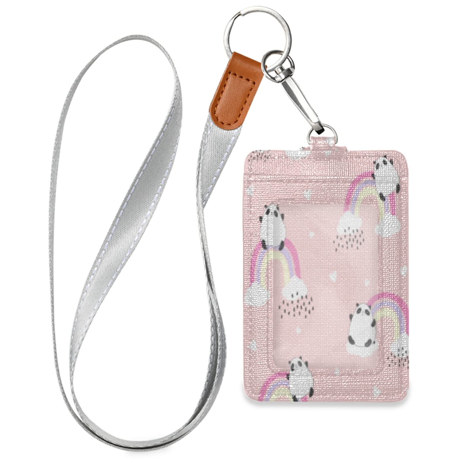 Cute Panda ID Badge Holder with Lanyard - Office & School Use