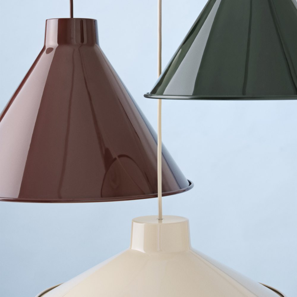 Muuto Top Pendant Lamp in Deep Red - 4 Size Options | Modern Scandinavian Hanging Light for Dining Room, Kitchen Island & Living Room Decor