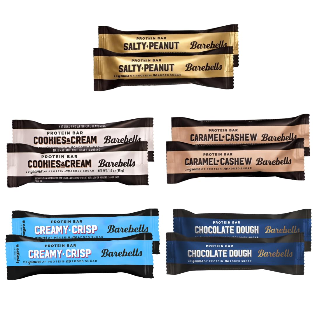 Barebels Protein Bars Variety Pack - 20g High Protein, Low Sugar (1g) Snacks - 5 Delicious Flavors (10 Count) - Perfect for Gym, Workout, and On-the-Go Energy Boost