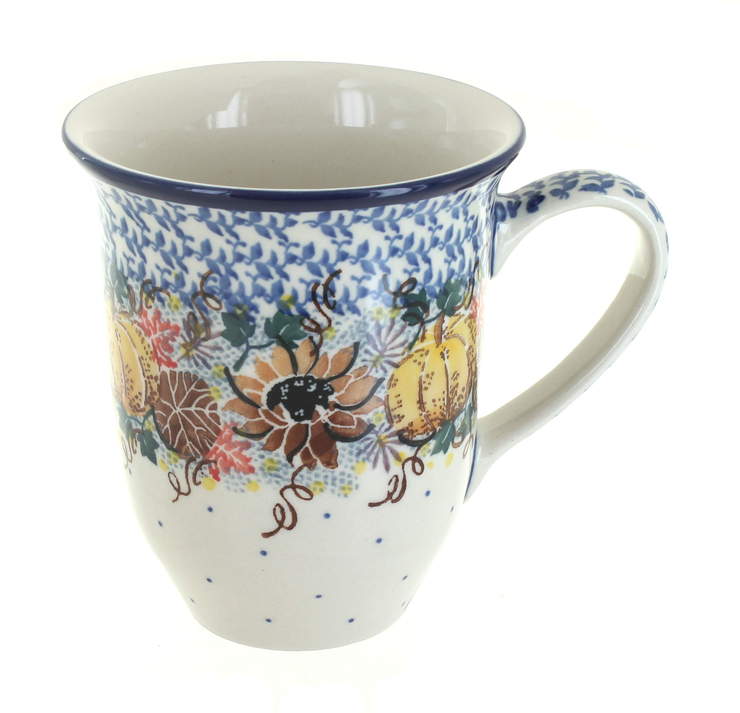 Blue Rose Polish Pottery Harvest Bounty Large Coffee Mug - Handcrafted Ceramic Cup for Tea, Coffee & Hot Drinks - Perfect for Home, Office & Gifts