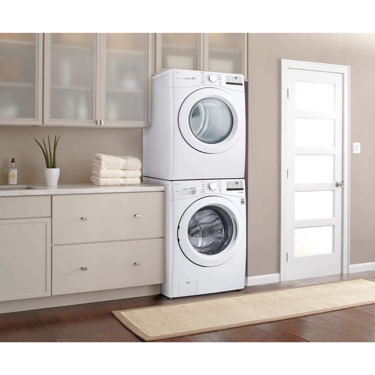LG DLE3400W 27 Inch 7.4 Cu Ft Front Load Electric Dryer - White | Energy Efficient Laundry Solution for Homes & Apartments