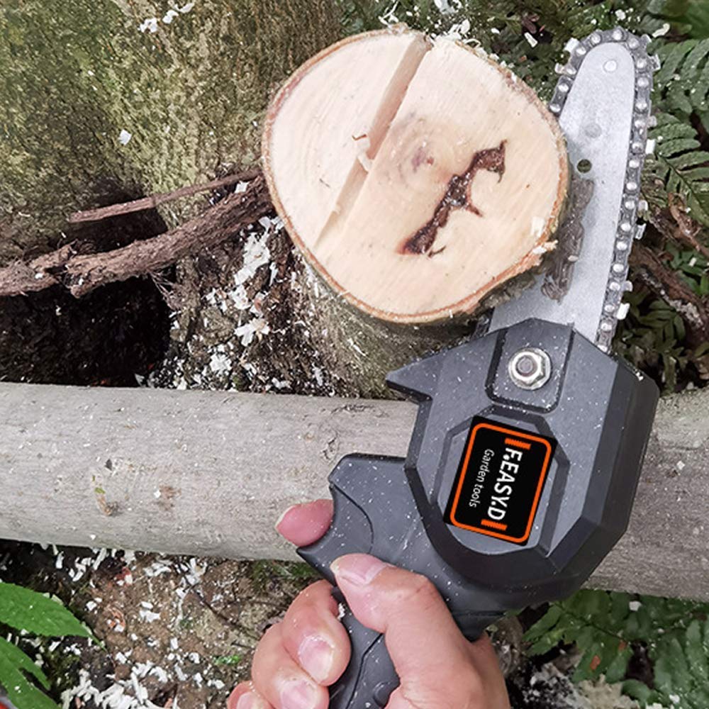 24V Cordless Electric Chainsaw - Rechargeable Lithium Battery Mini Chainsaw for Woodworking, Pruning & Garden Logging | Portable One-Handed Chainsaw for DIY Projects & Outdoor Cutting