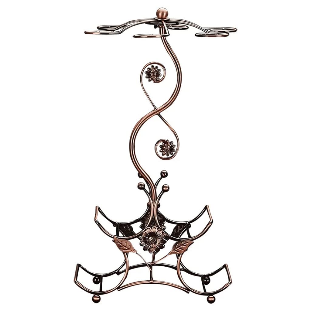 Creative Rattan Wine Bottle Rack - Decorative Metal Goblet & Glass Hanger Set for Kitchen, Bar, Dining Room - Elegant Wine Storage Solution for Home Decor