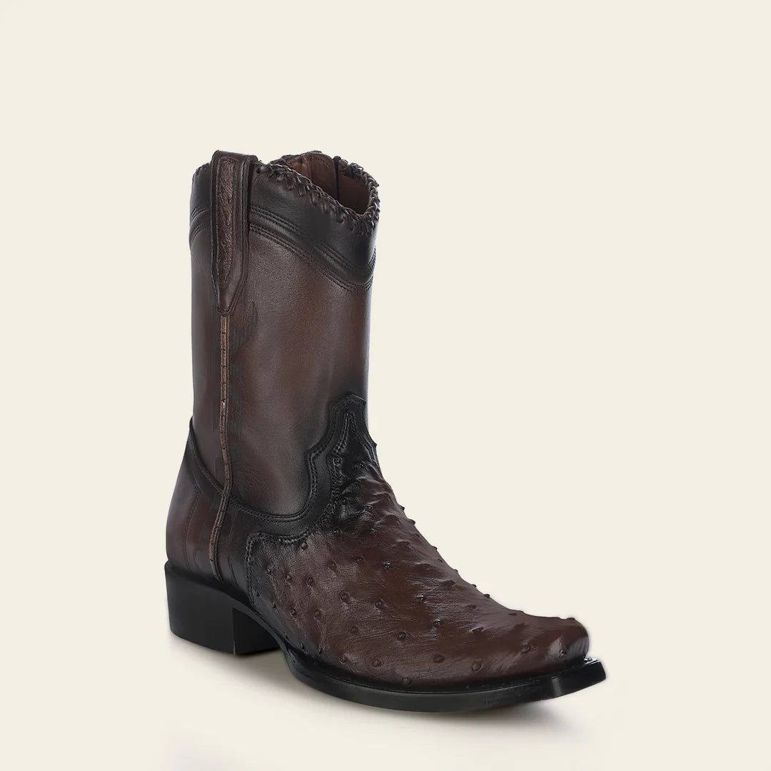 1J3DA1 Men's Cuadra Chocolate Cowboy Dress Boots - Genuine Ostrich Leather Western Boots for Rodeo, Country Dance & Casual Wear
