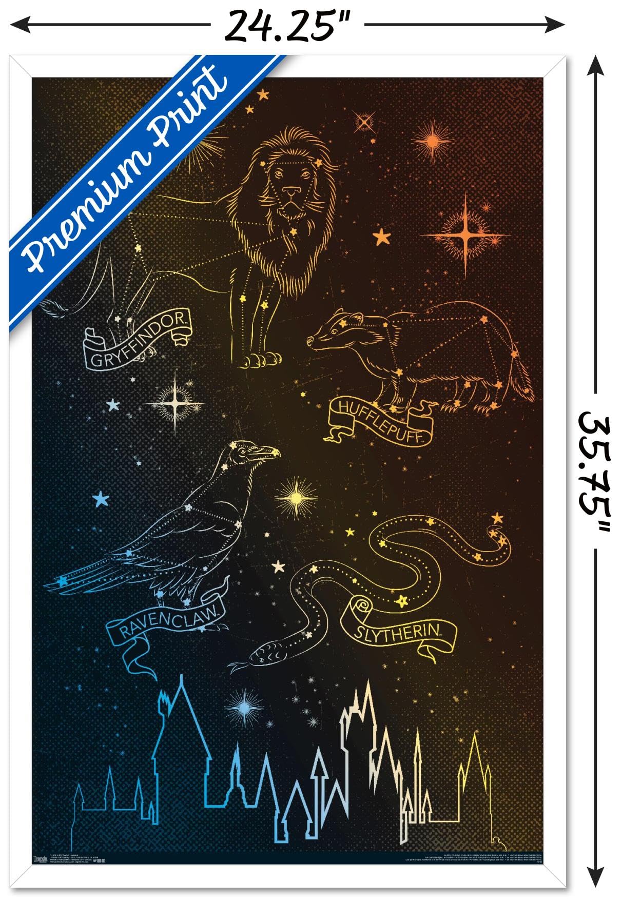 Trends International The Wizarding World: Harry Potter - Houses in the Stars Wall Poster, 22.375
