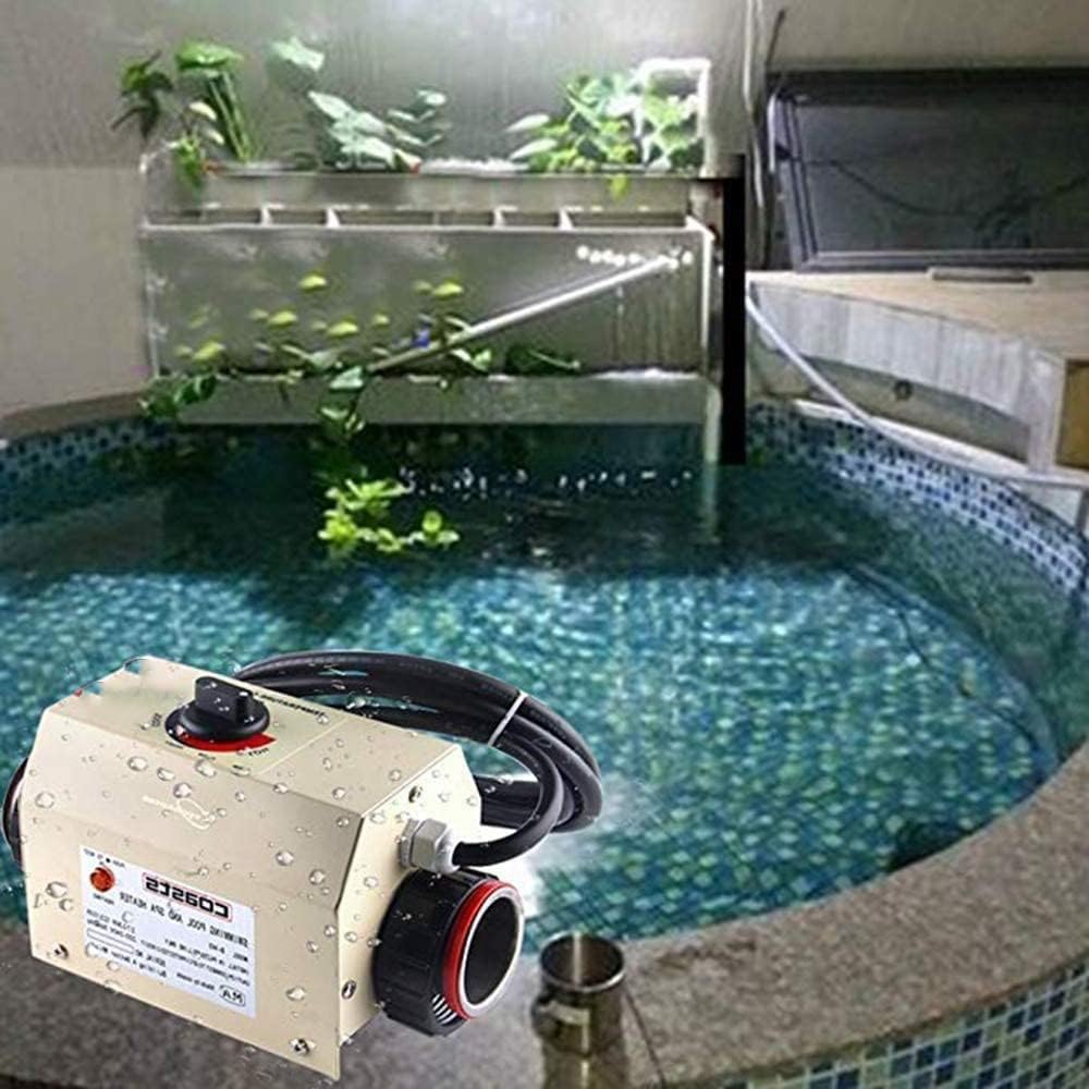 Energy Efficient Electric Swimming Pool Heat Pump for Above Ground Pools up to 2000 Gallons - 12,000 BTU/hr Max Output with Titanium Heat Exchanger - 110V~120V/60Hz - Perfect for Extending Swimming Season and Maintaining Comfortable Water Temperature