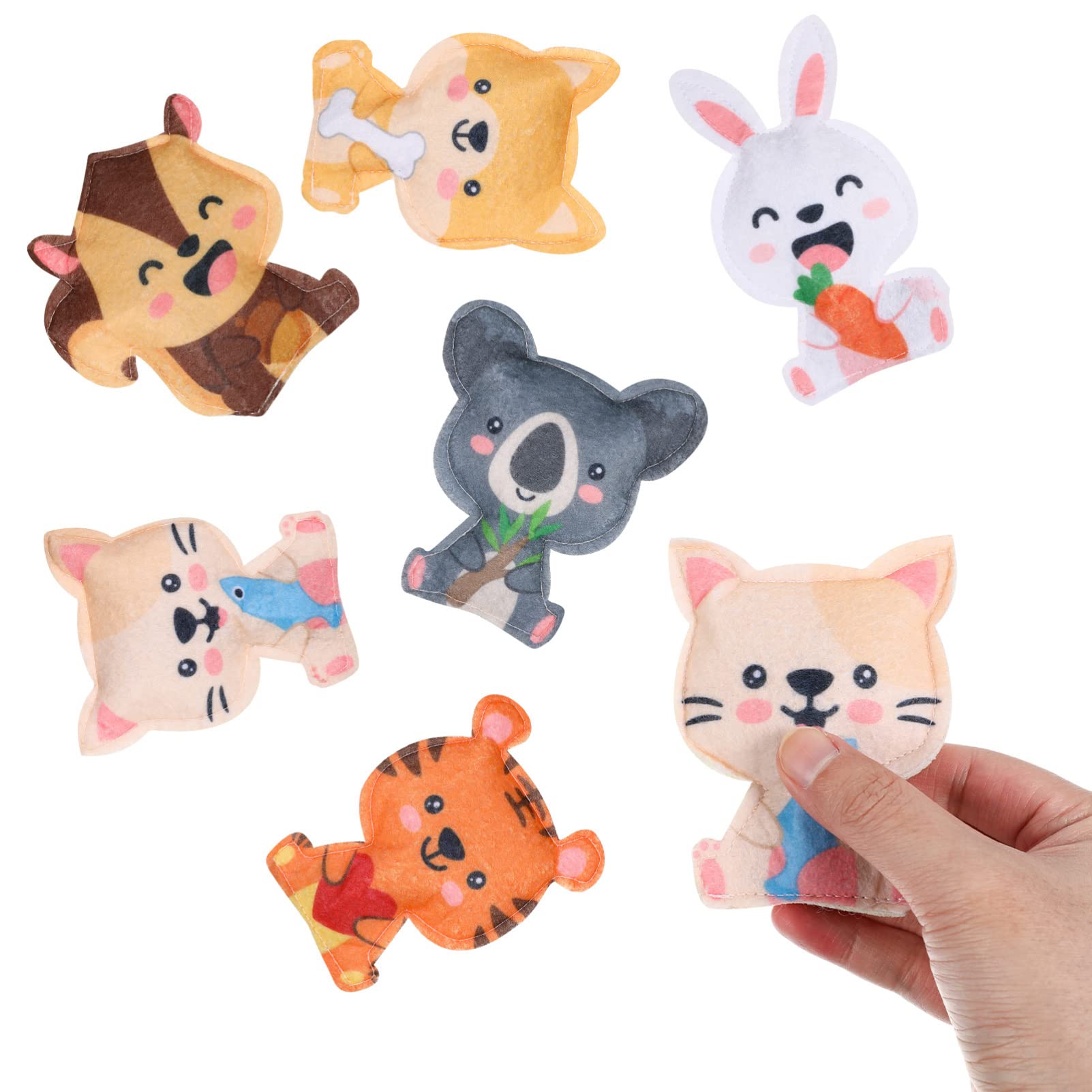 Alipis 6Pcs Catnip Toys for Kittens - Chew Toys with Catnip, Cartoon Animal Shapes for Cat Exercise, Teeth Cleaning & Claw Grinding - Fun Interactive Play for Indoor Cats