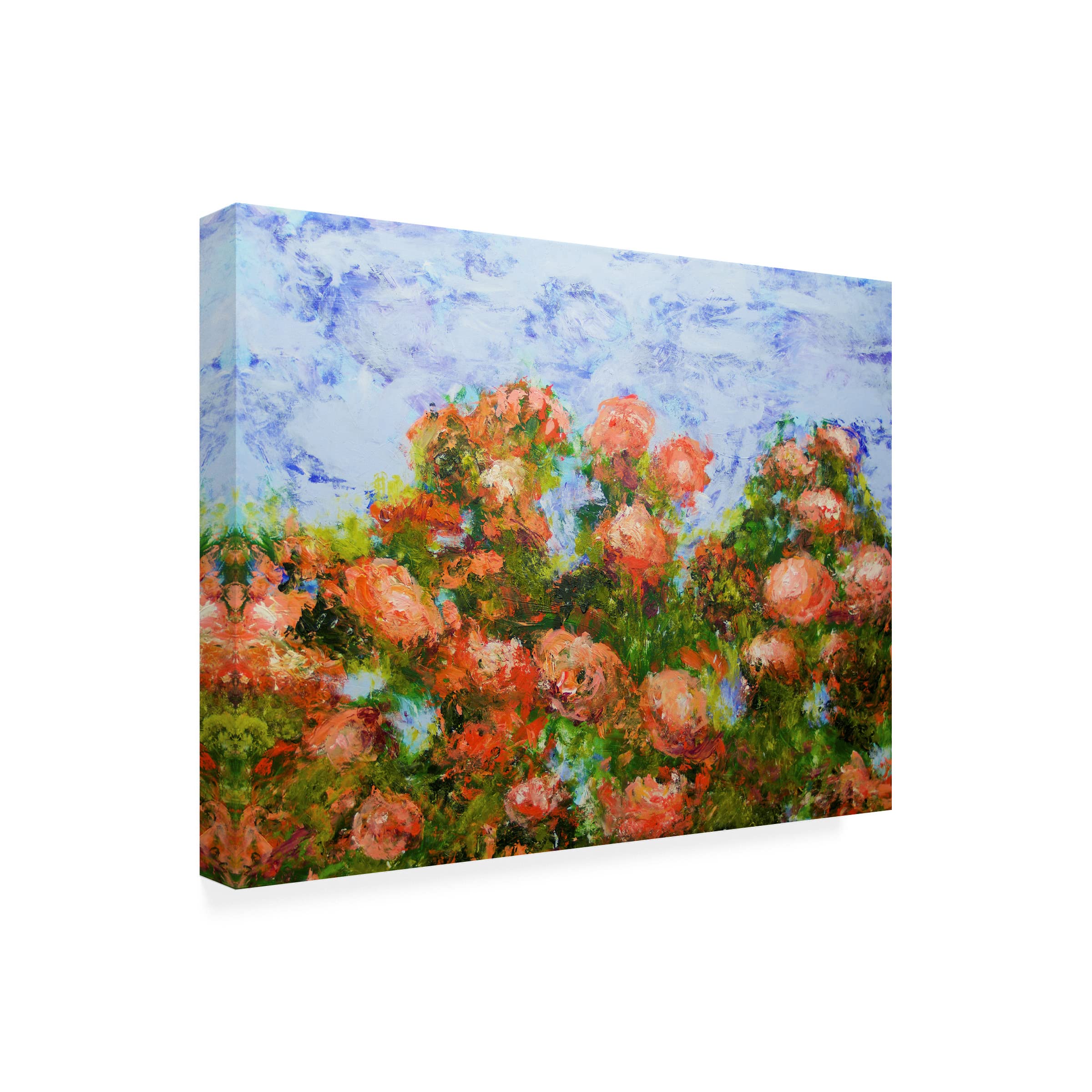 Trademark Fine Art 'Red Ribbon Roses' Canvas Wall Art by Allan Friedlander - Elegant Floral Painting for Living Room, Bedroom & Office Decor