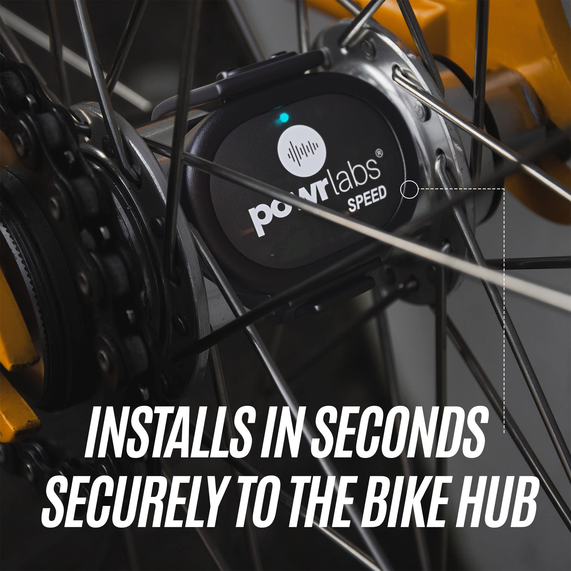 POWR LABS Wireless Bike Speed Sensor - Bluetooth & ANT+ Compatible with Garmin, Wahoo, Zwift, TrainerRoad, Polar Apps | Accurate Cycling Data for Indoor Spin Bikes & Outdoor Training