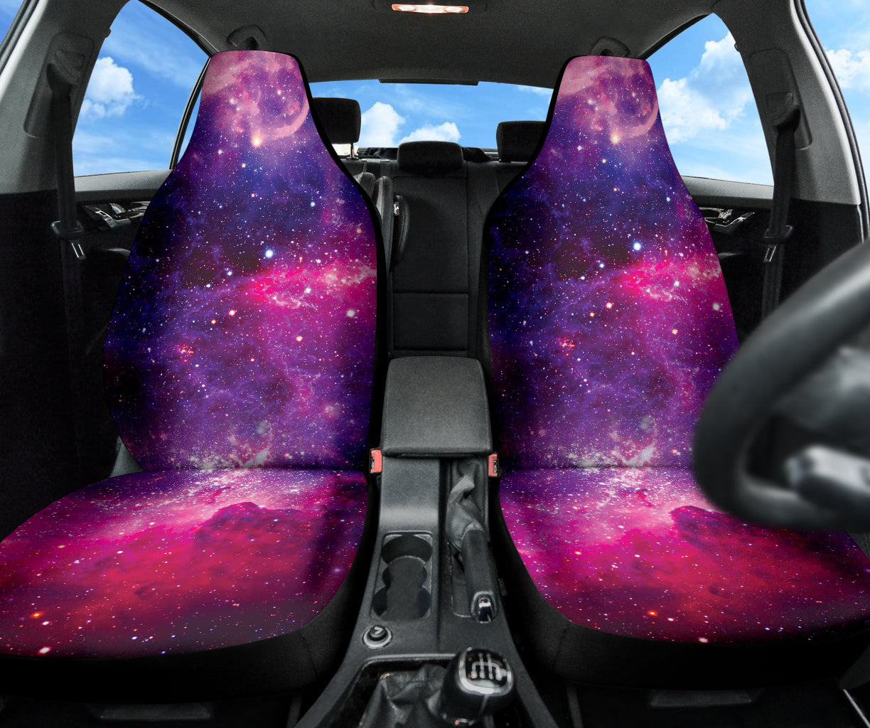 Premium Purple Universe & Planets Car Seat Covers - Universal Fit for Cars, SUVs & Trucks - Space-Themed Interior Accessories for Sci-Fi Fans & Astronomy Lovers