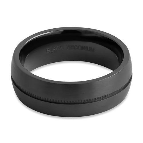 Black Zirconium 7mm Brushed Band Ring for Men - Durable & Hypoallergenic Wedding Band, Anniversary Gift - Perfect for Everyday Wear & Special Occasions