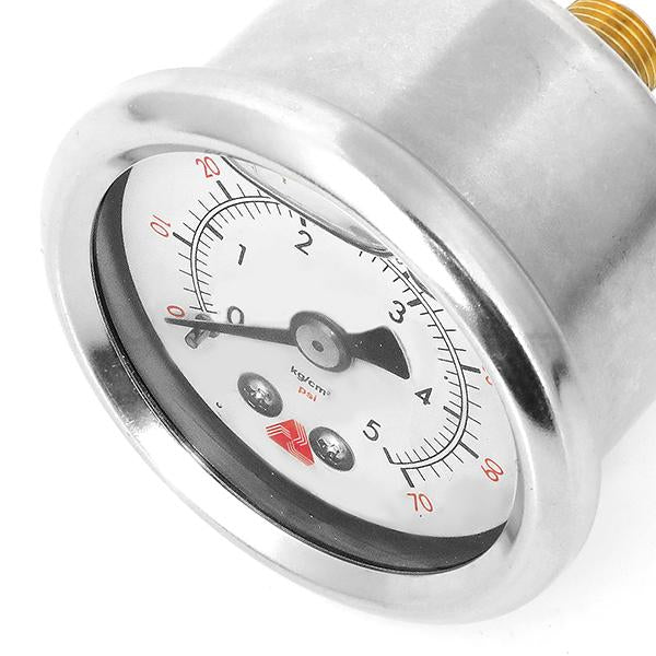 1/8 NPT Thread Fuel Pressure Gauge with Stainless Steel Bezel - FRG 110G for Automotive, Marine & Industrial Applications