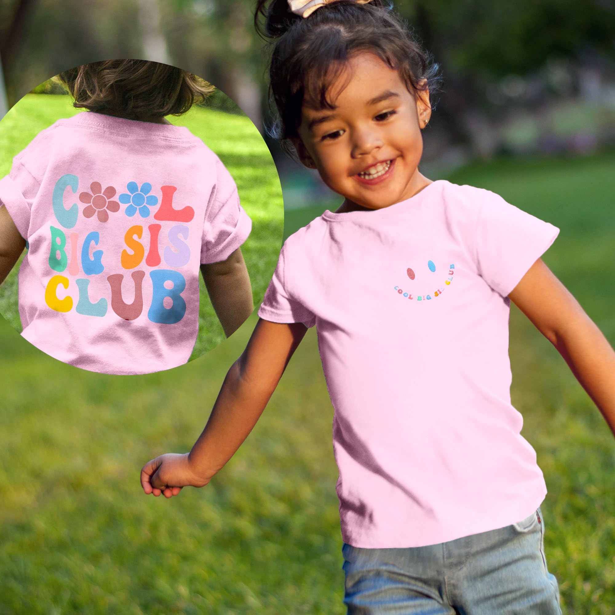 Cool Big Sis Club Shirt - Toddler Girls Outfit for Sibling Announcement