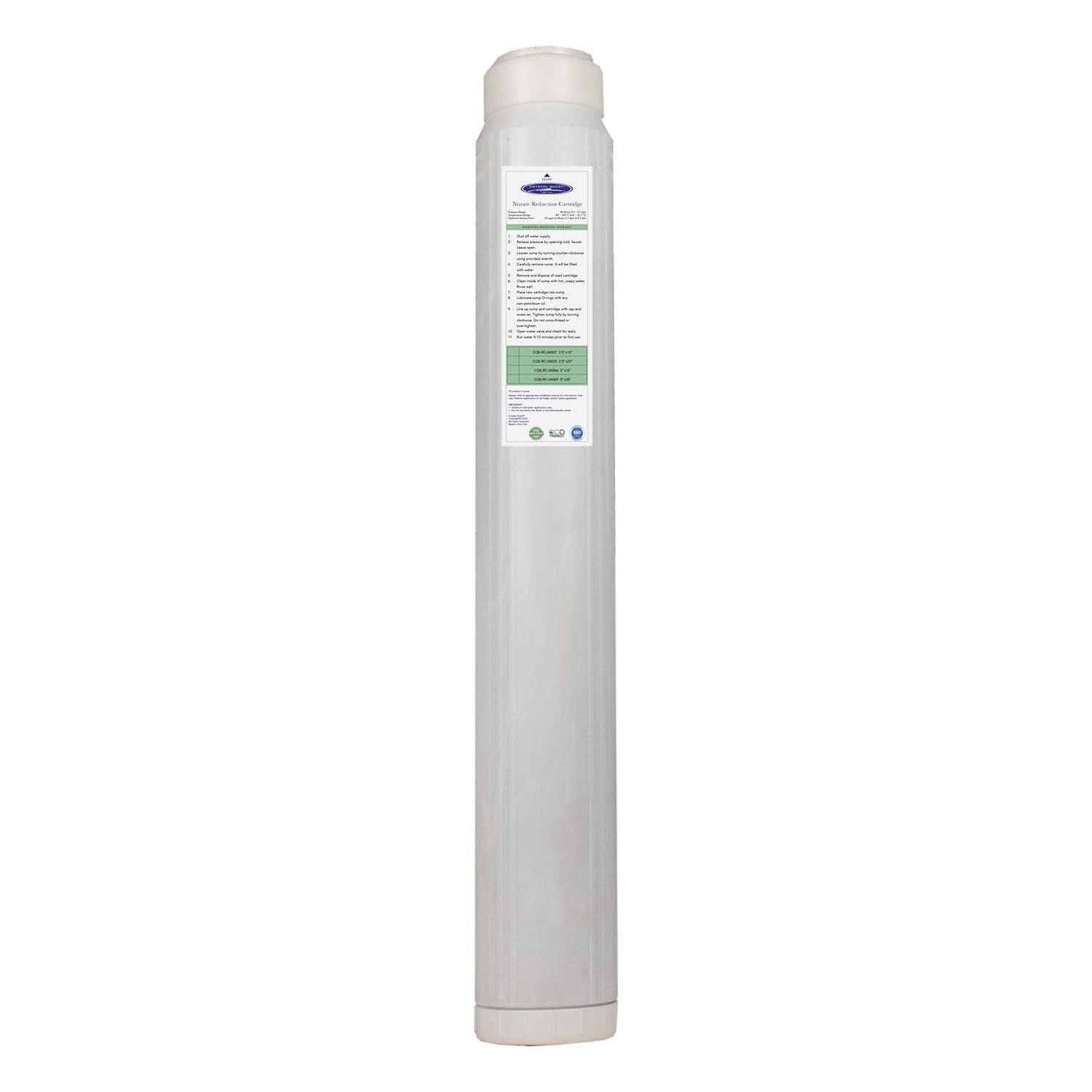 Crystal Quest Nitrate Reduction Water Filter Cartridge – High Capacity Nitrate Removal, Specialized Resin Technology, Easy Installation for Home & RV Use – Reliable Drinking Water Filtration System for Well Water, Aquariums & Hydroponics