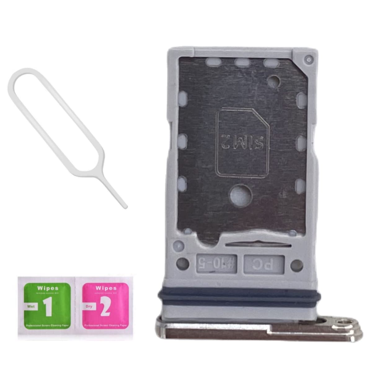 Dual SIM Card Tray Holder for Samsung Galaxy S23 5G/S23 Plus (G911B/G916B) - Replacement SIM Tray with Eject Pin & SD Card Slot - Compatible with All Carriers (Cream White) - Perfect for Travelers & Business Users