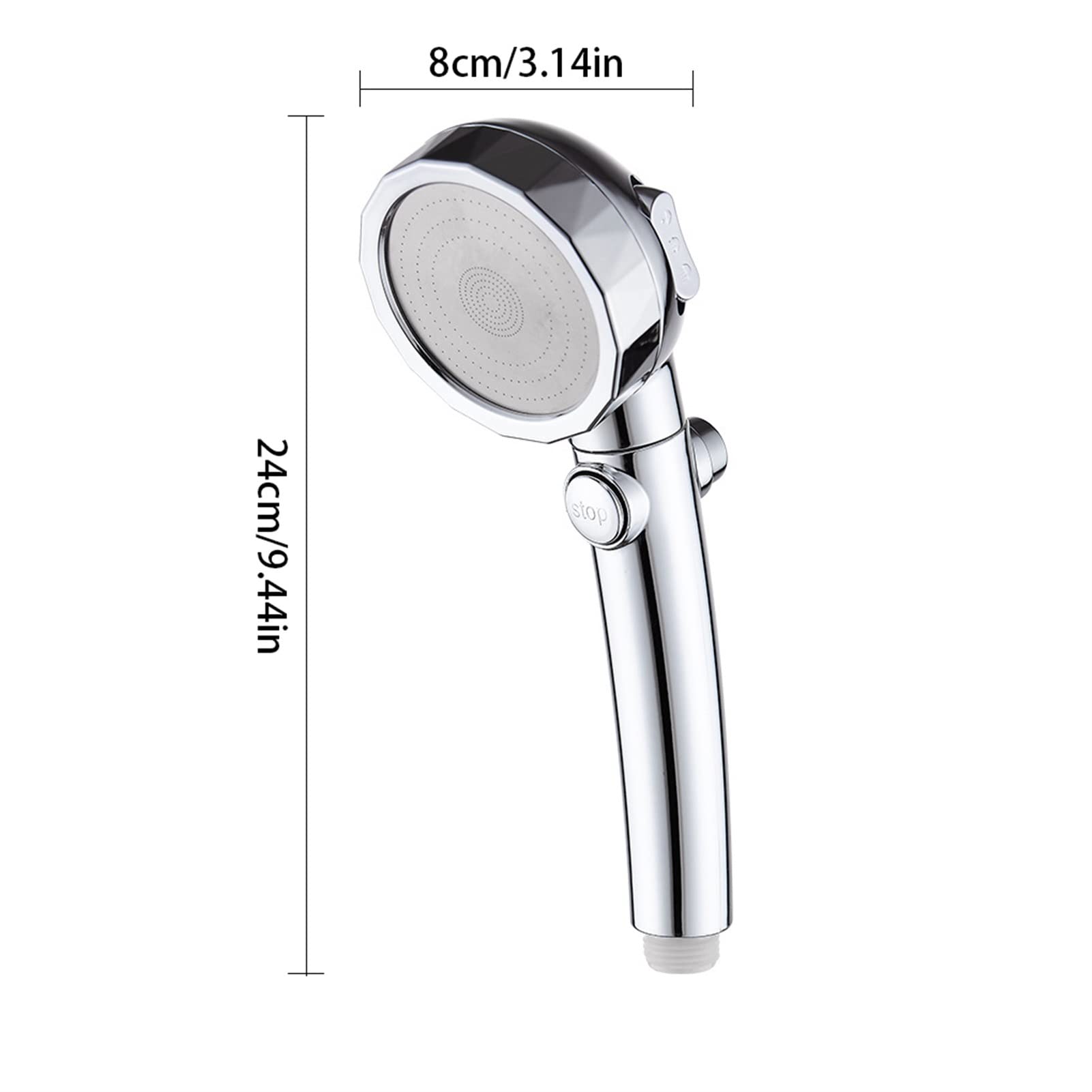 Premium High Pressure ABS Shower Head - Adjustable Water Saving Luxury Showerhead for Home & Hotel Bathrooms - Universal Fit Sprayer in Silver White - Perfect for Spa-Like Experience & Water Conservation