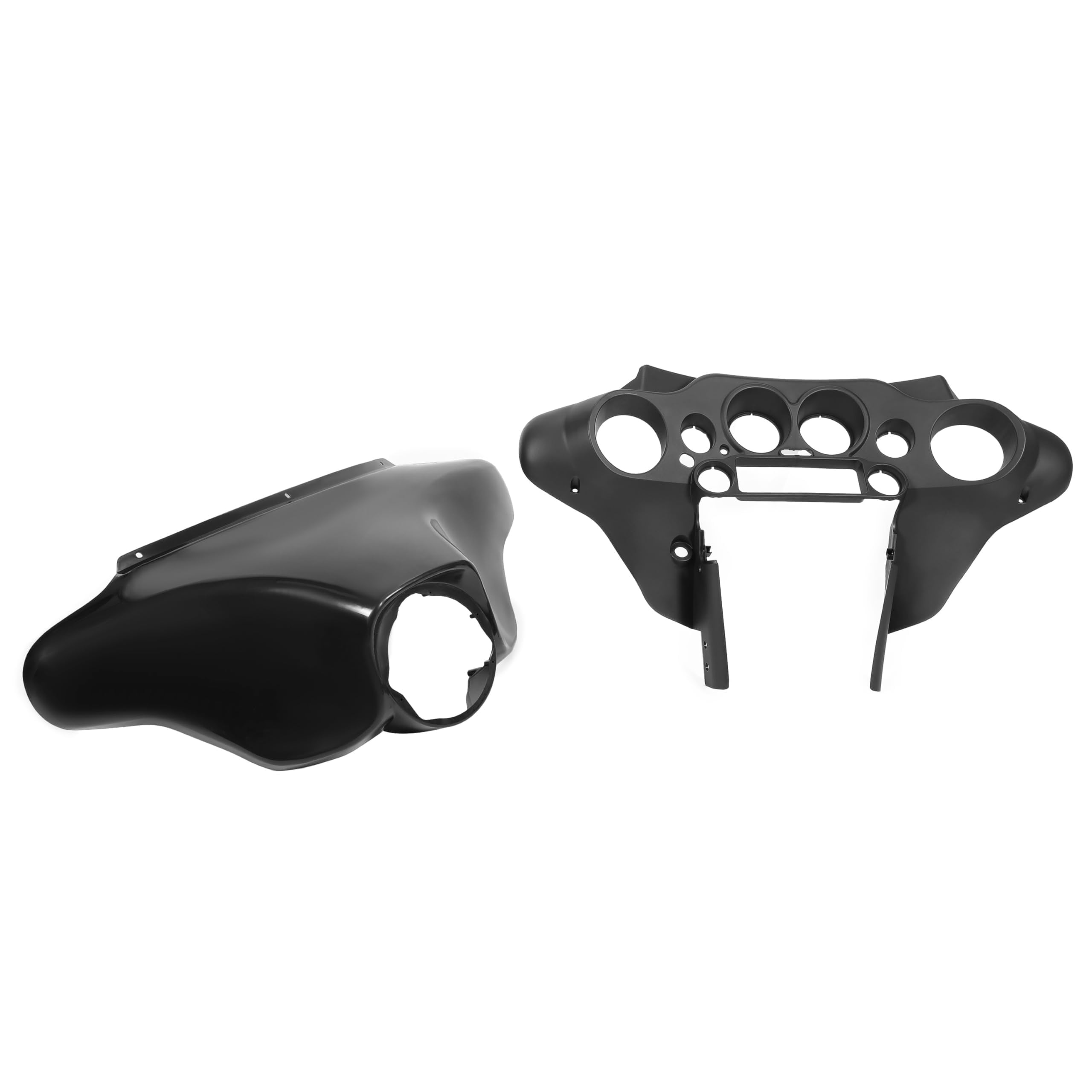 HECASA Front Batwing Inner Outer Fairing for Harley Davidson Touring Street Glide Electra Glide 1996-2013 Models - Black Plastic Replacement Part for Wind Protection & Custom Look