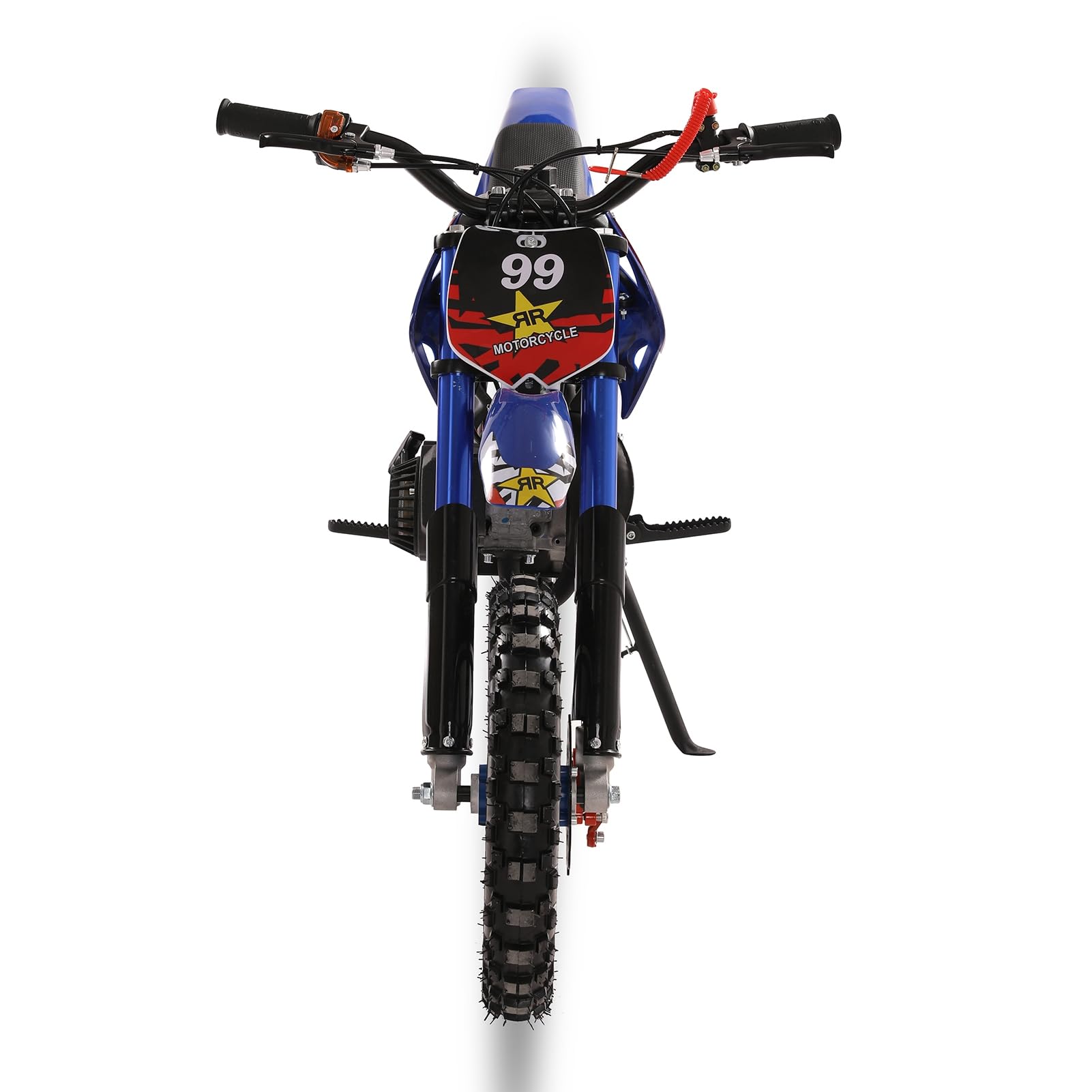 49cc Mini Kid Dirt Bike - 2-Stroke Gas Powered Pocket Motorbike with Front & Rear Disc Brakes, Off-Road Tires & Shock Absorption for Boys & Girls - Perfect for Backyard Riding, Motocross Training & Off-Road Adventures (Blue)