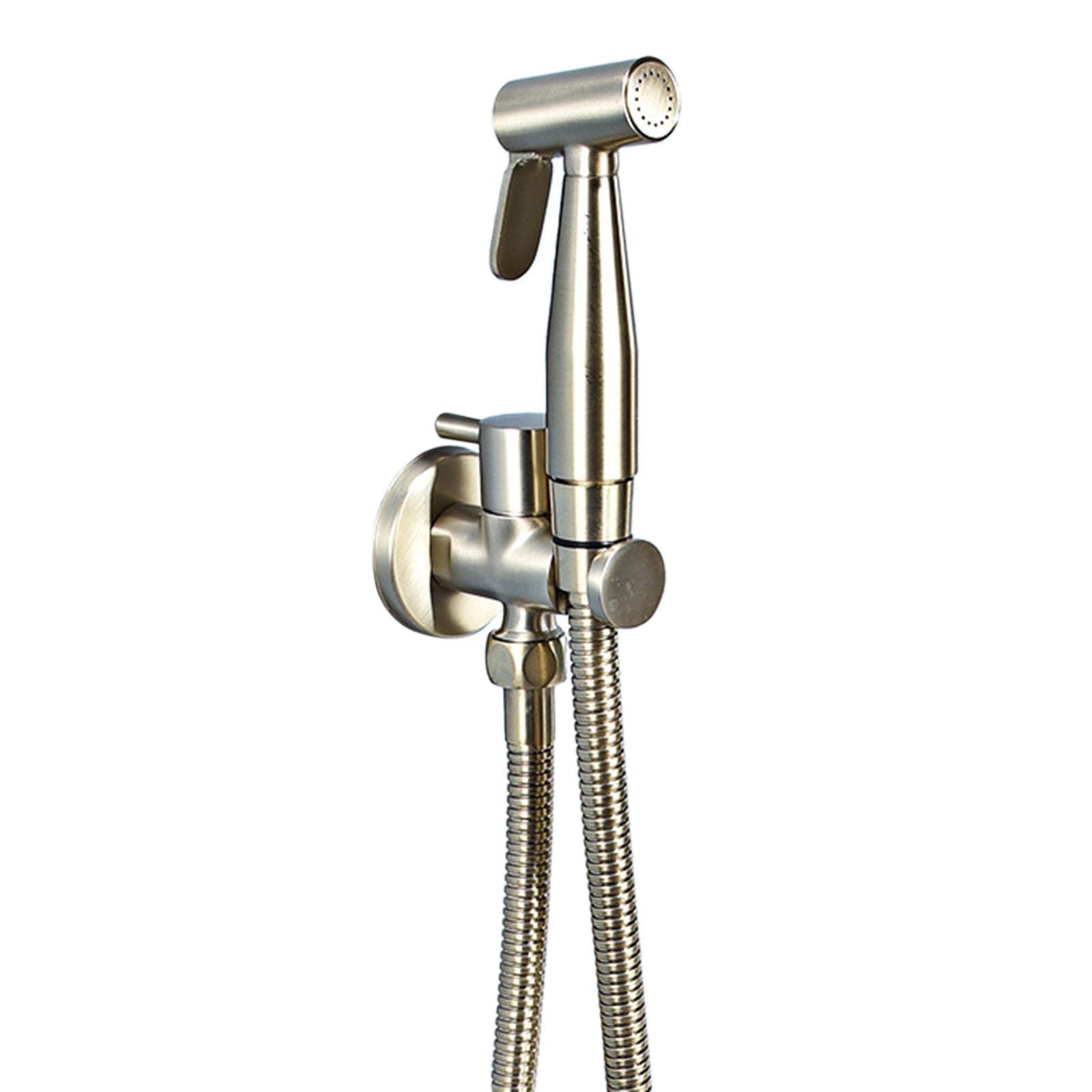 **Handheld Bidet Sprayer for Toilet - Gold Brass Cold Water Bidet Shower Attachment with Hose - Perfect for Hygiene, Cleaning, and Baby Care**    *(Use Cases: Ideal for personal hygiene, postpartum care, diaper cleaning, and pet washing)*