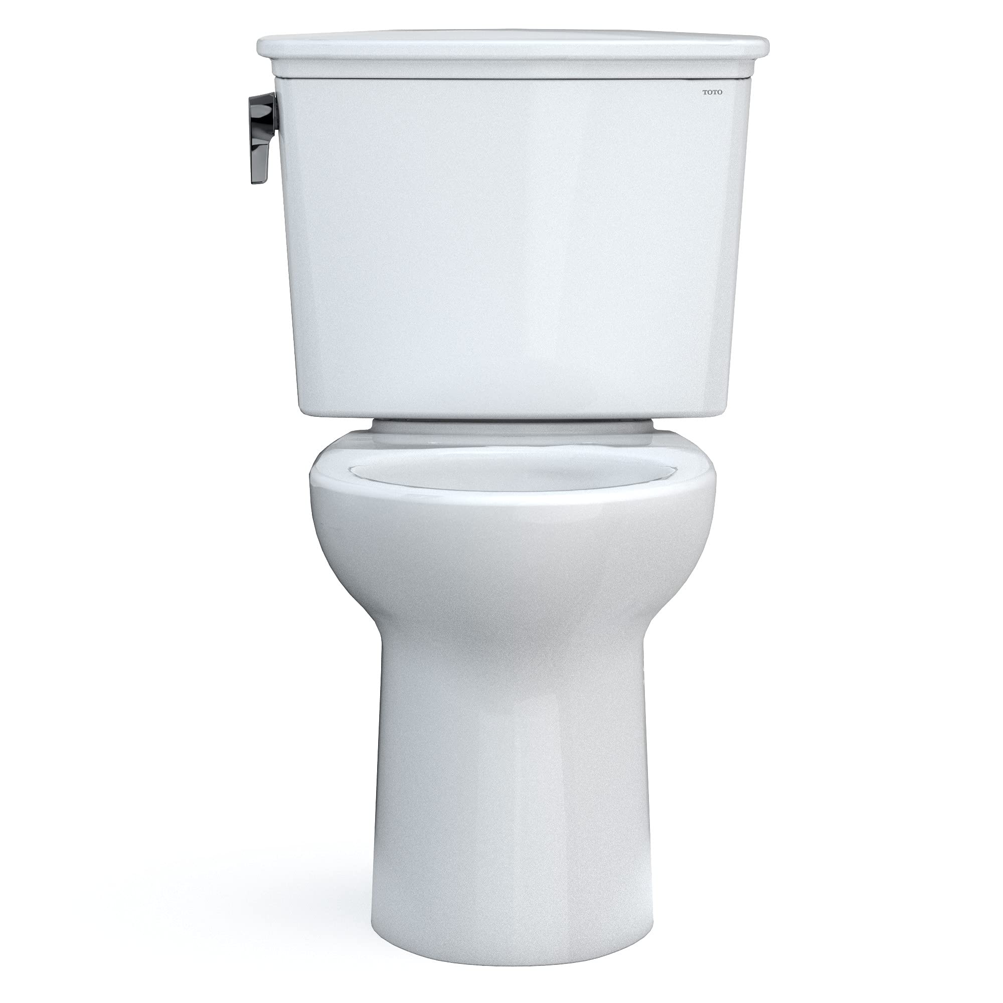 TOTO Drake Transitional Two-Piece Elongated Toilet 1.28 GPF Universal Height with TORNADO FLUSH Technology, 10-Inch Rough-In and CEFIONTECT Coating - Cotton White (CST786CEFG.10#01) - Perfect for Modern Bathrooms, Water-Efficient Homes & ADA-Compliant Spaces