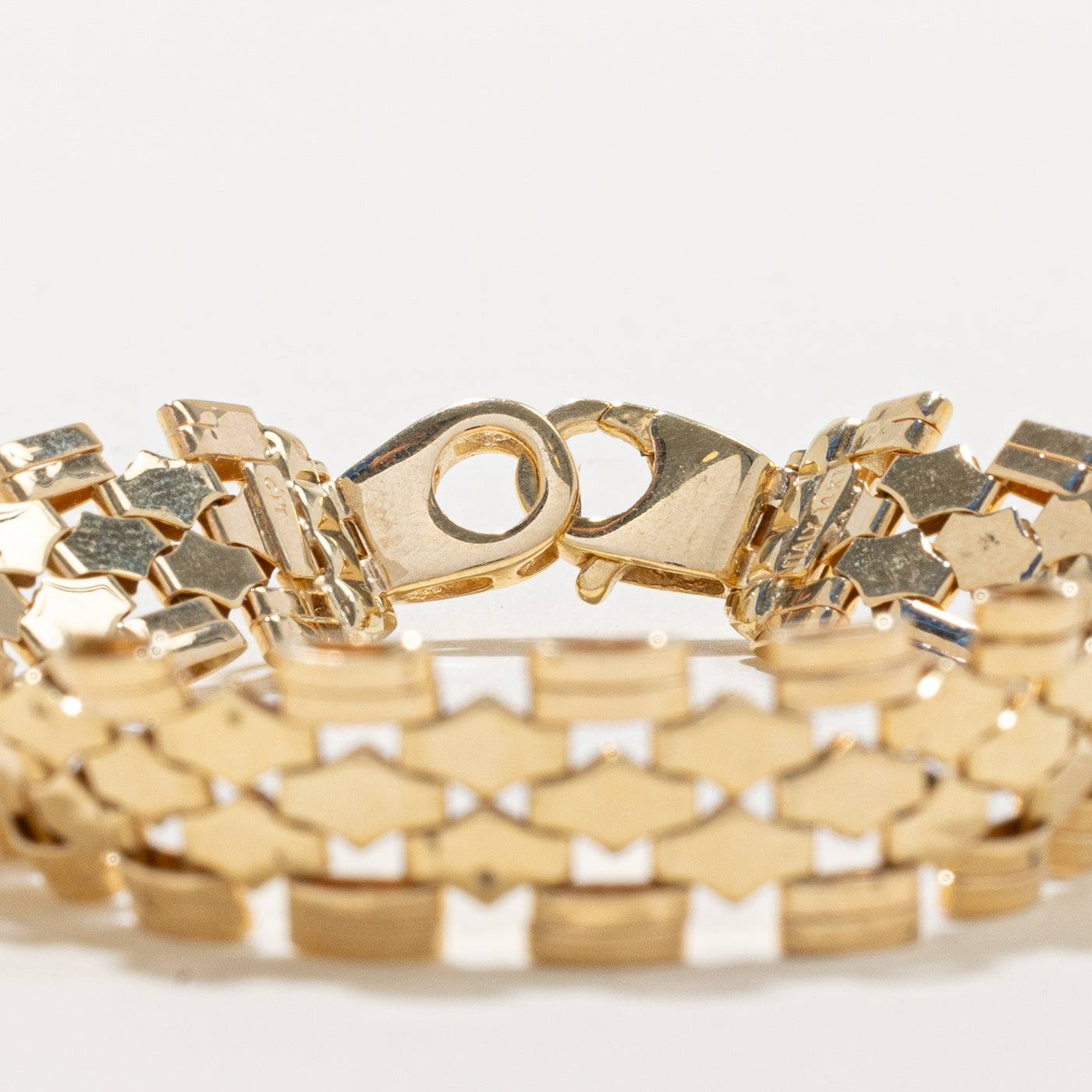 14K Yellow Gold Statement Bracelet for Women - 7.25 Inch Adjustable Luxury Bangle | Perfect for Parties, Weddings & Special Occasions