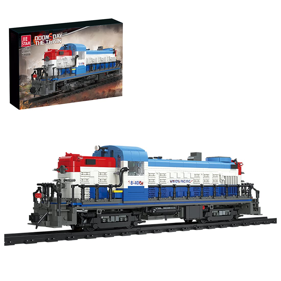MAYS Technic Locomotive Train Set with Tracks - 2399-Piece Doomsday 8-40c Steam Engine Building Blocks Toy for Kids & Adults, Compatible with Lego Technic - Perfect for Model Train Enthusiasts and STEM Education