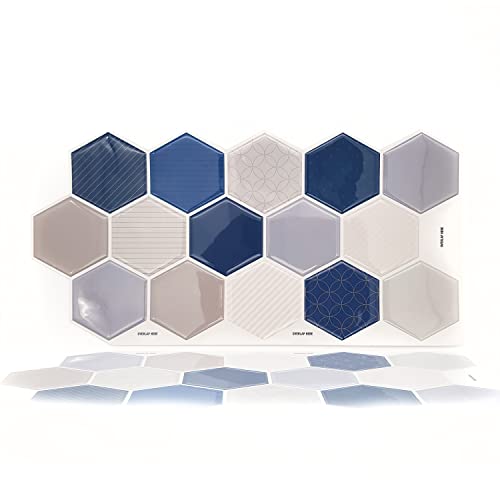Honey Hexa Blue and Cream