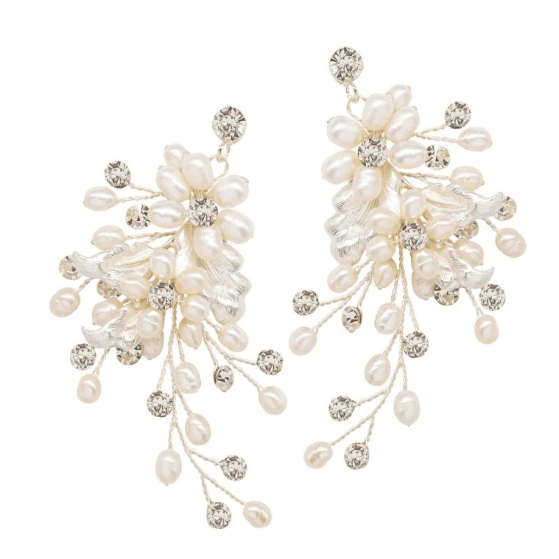 Ivory Pearl Drop Wedding Earrings for Bride - Elegant Cascading Pearl Dangle Earrings for Bridal Party, Prom & Formal Events (Style 9803) | Perfect for Weddings, Anniversaries and Special Occasions