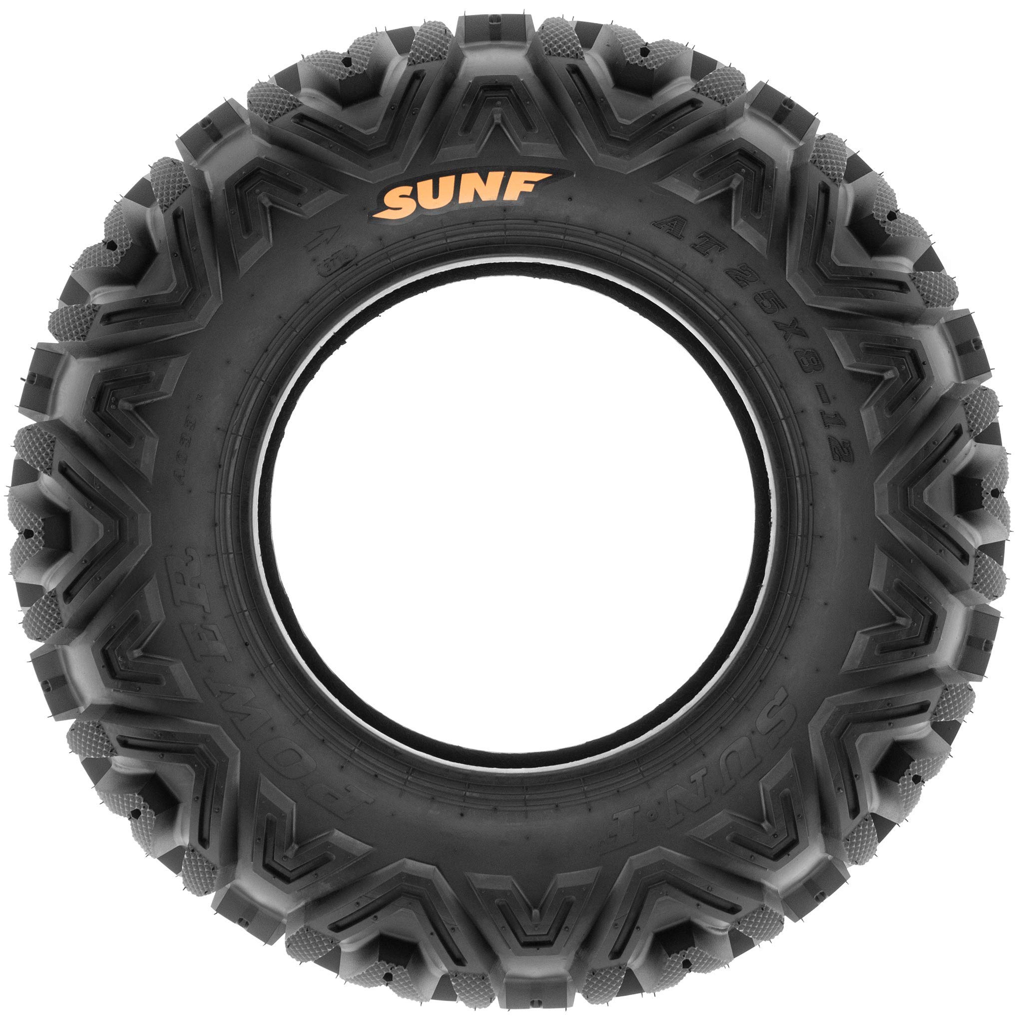 Set of 4 SunF Power.I ATV/UTV All-Terrain Tires 25x8-12 Front & 25x10-12 Rear - 6 PR Tubeless A033 Tires for Off-Road, Mud, Sand & Trail Riding - Perfect for ATV, UTV, Side by Side & 4-Wheeler Vehicles