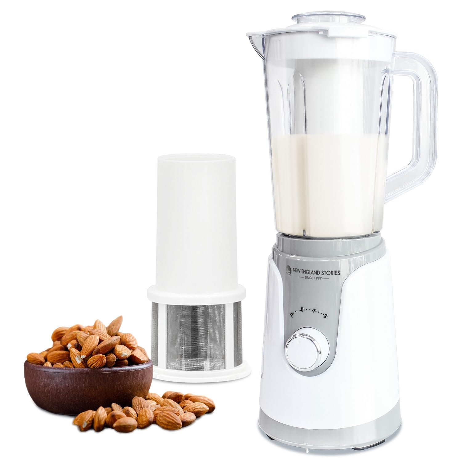 40oz Nut Milk Maker - Filterless Plant-Based Milk Machine with 8 Stainless Steel Blades for Almond, Soy, Oat Milk - Multi-Function Dairy-Free Beverage Maker for Home Kitchen Use