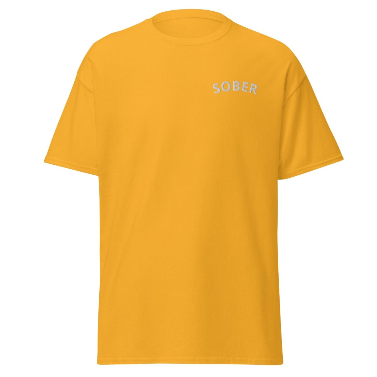 Sober Embroidered Men's Classic T-Shirt | Premium Cotton Casual Tee | Sober Life Apparel for Everyday Wear & Recovery Support