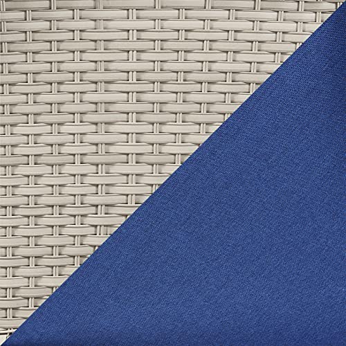 Light Beige Wicker / Blue Cushion