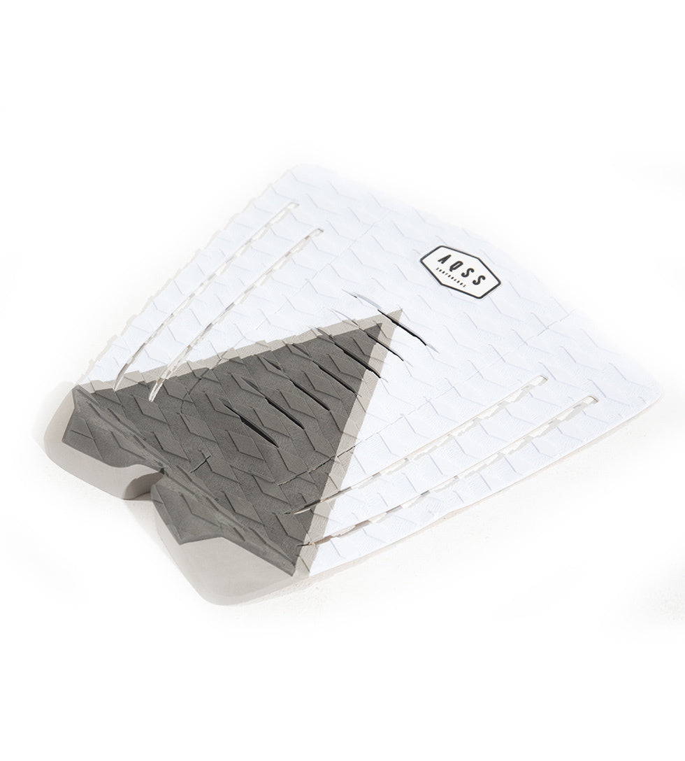 AQSS Grey/White 3-Piece Traction Pad for Surfboard - Non-Slip Grip for Enhanced Surfing Performance & Safety