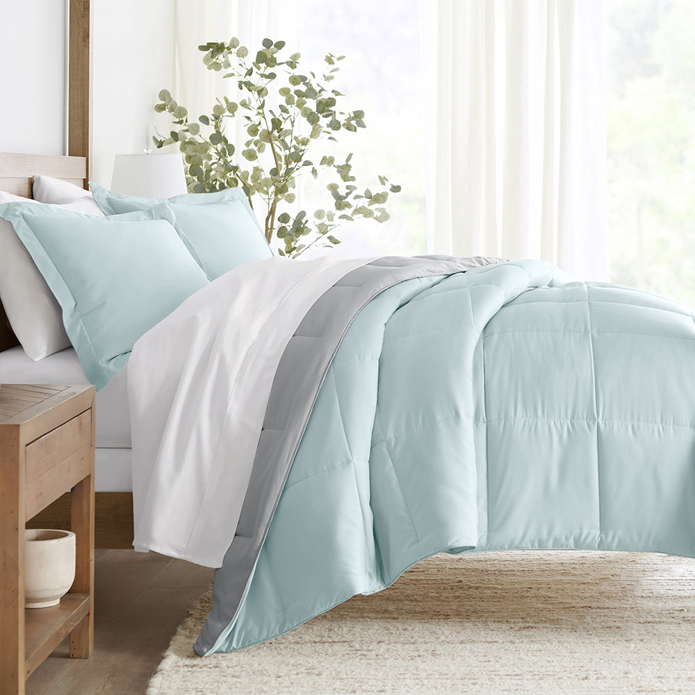 Reversible Down Alternative Comforter Set - Ultra Soft All Season Bedding - Perfect for Guest Rooms, Dorms & Cozy Home Decor