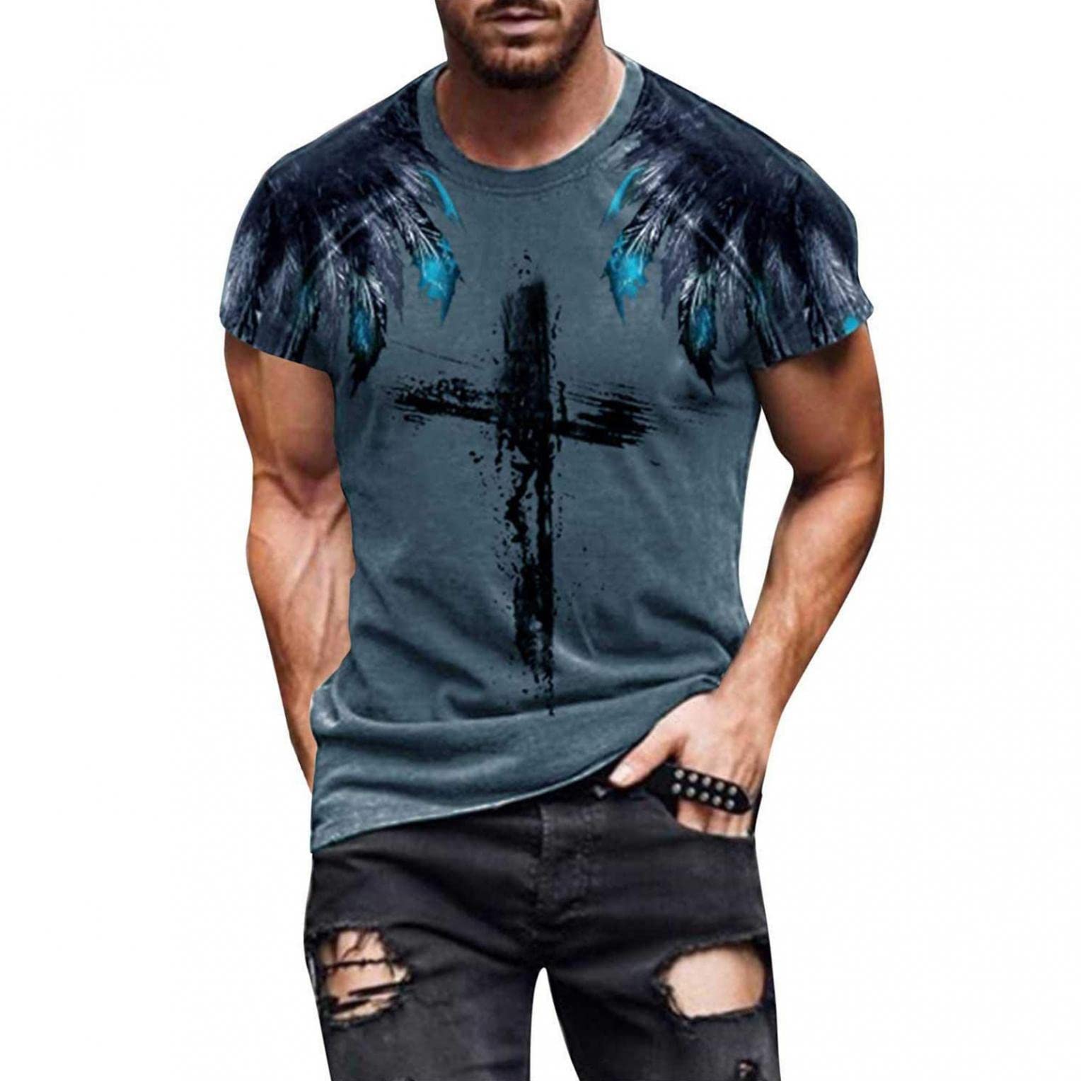 Men's Graphic T-Shirts - 3D Digital Print Vintage Tee Shirts for Casual Wear | Trendy Streetwear & Everyday Outfits