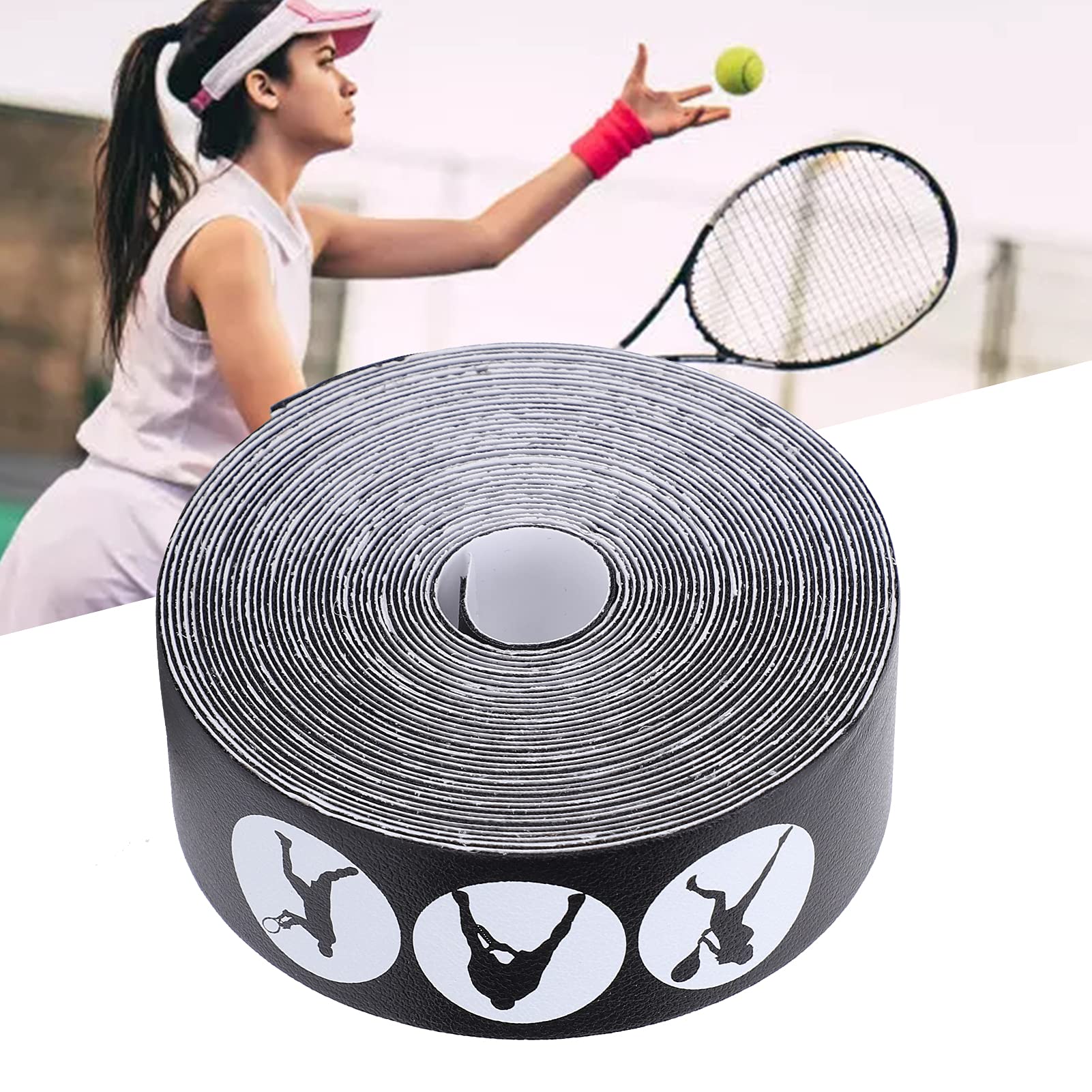 Premium Tennis Racket Head Protection Tape - 5m/16.4ft PU Frame Guard for Racquet, Anti-Scratch & Durable Head Tape - Perfect for Tennis, Badminton & Squash Racket Protection During Practice & Matches
