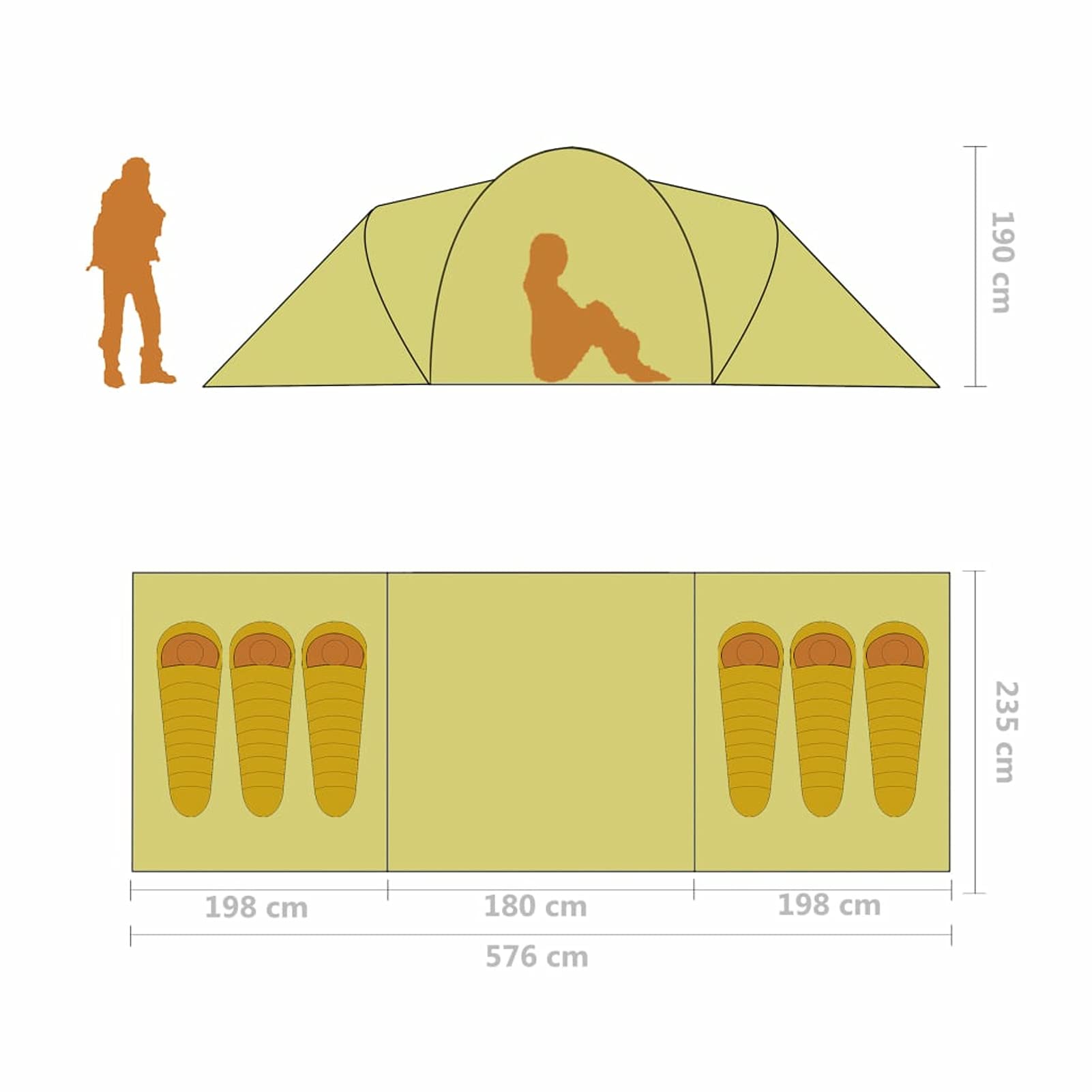 Festnight 6-Person Camping Tent - Large Family Dome Tent with Carry Bag for Outdoor Camping, Hiking & Festivals | Durable & Spacious Shelter for Family Adventures