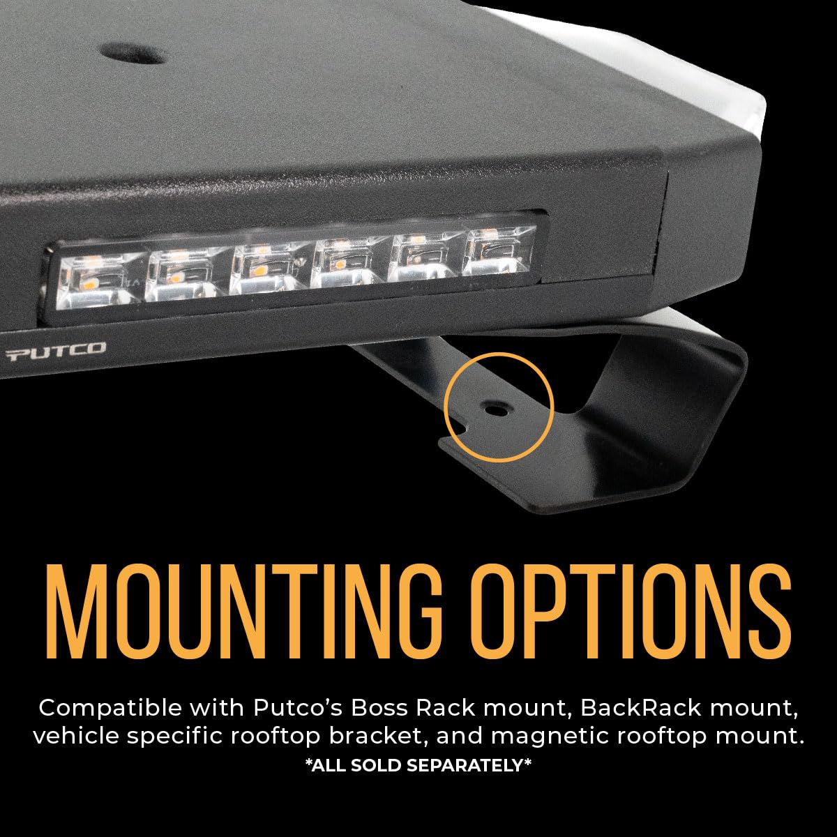 Putco Hornet Amber LED Stealth Rooftop Strobe Light Bar - 24