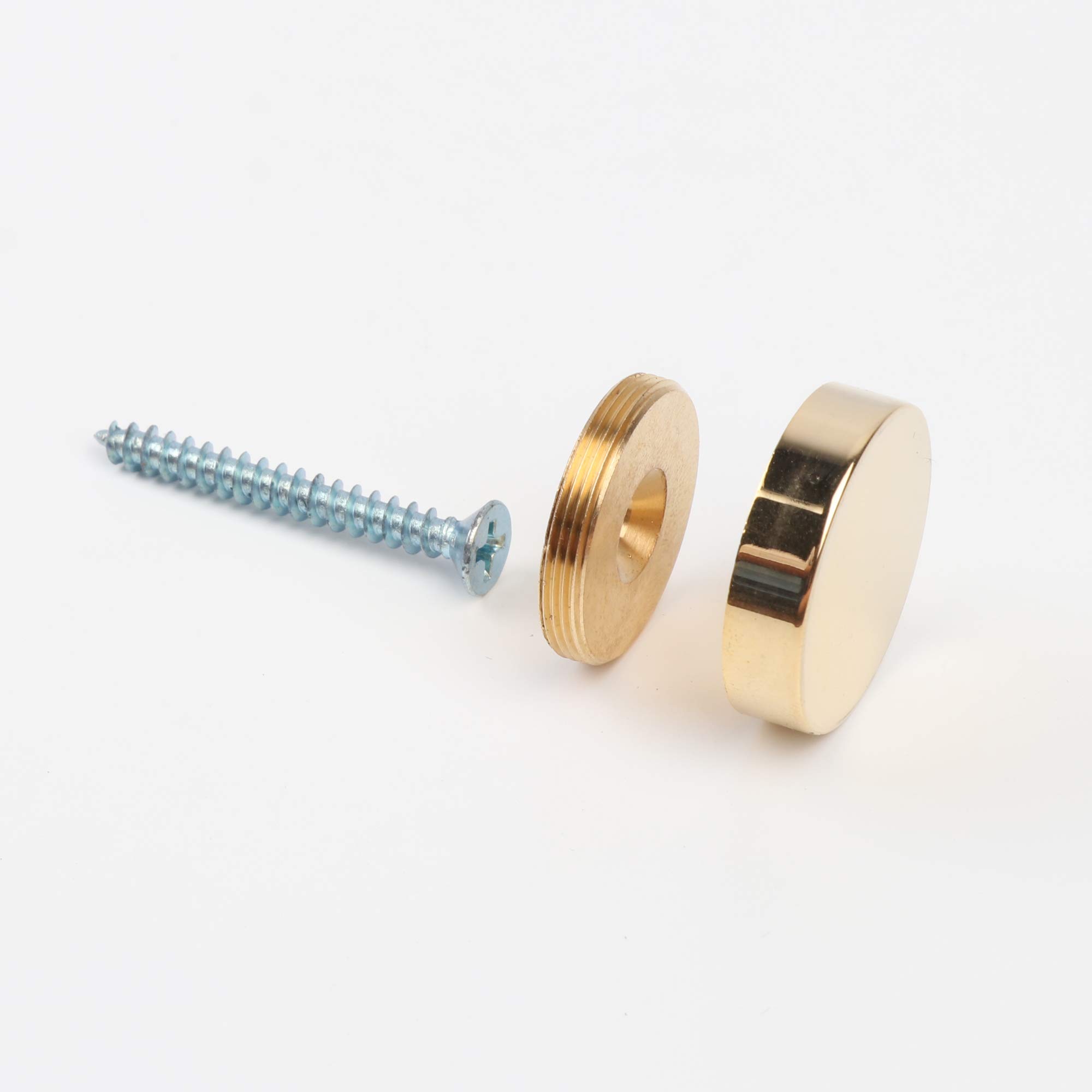 Polished Gold Brass Mirror Screws & Decorative Cap Nails - 1 Inch (4 Pack) - Perfect for Wall Mirrors, Picture Frames & Home Decor Projects