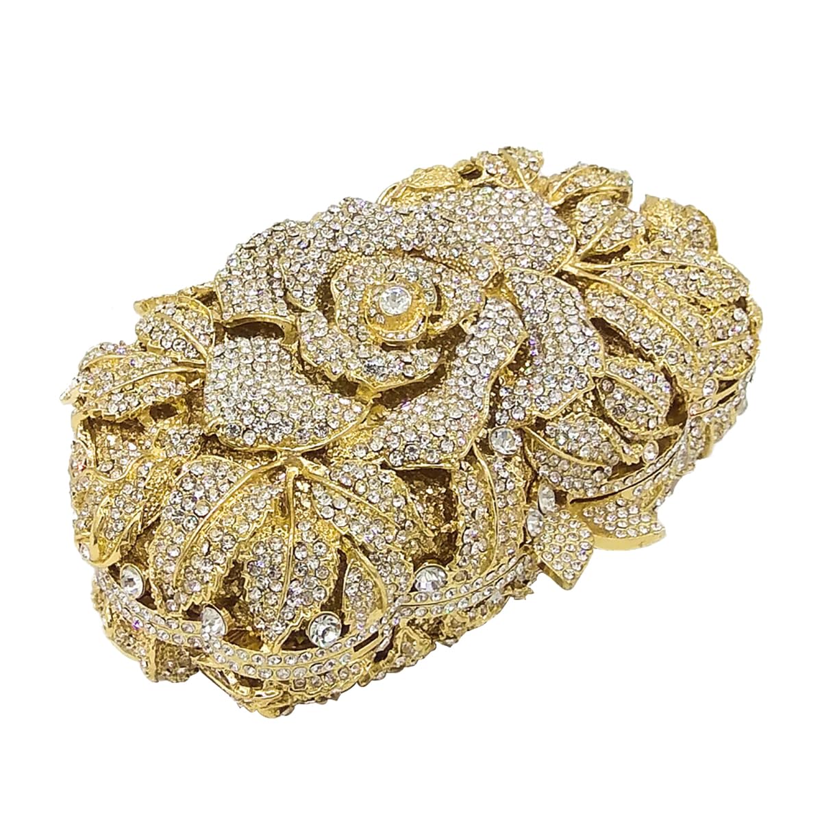 Sparkly Rhinestone Evening Clutch Purse for Women - Rose Crystal Wedding Party Handbag - Perfect for Cocktail Events, Prom, Bridal Accessories & Special Occasions