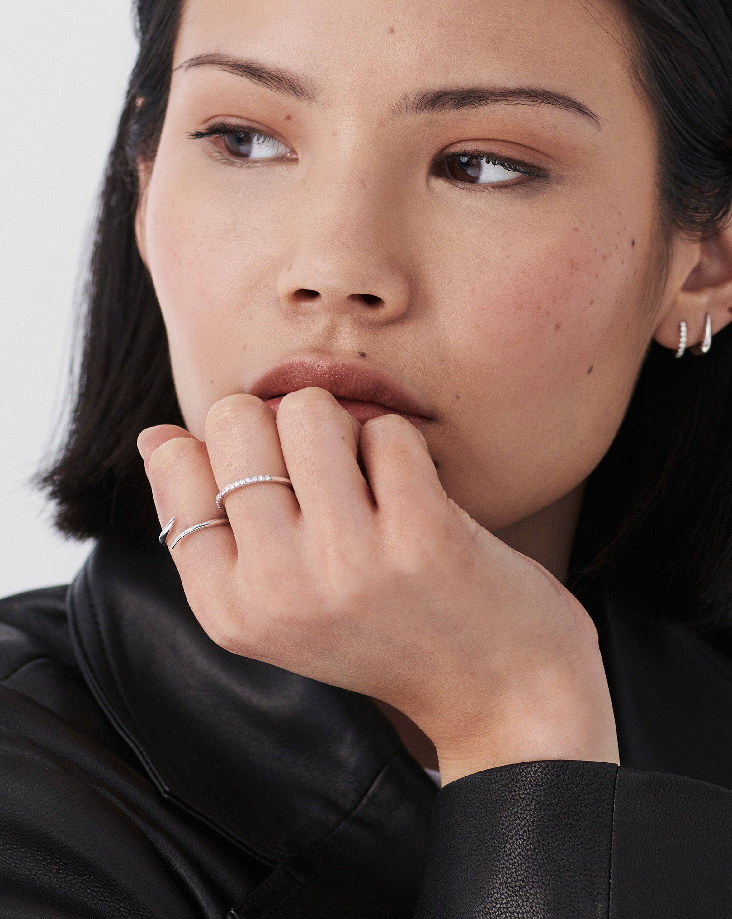 14K White Gold Open Claw Ring for Women - Elegant Minimalist Jewelry for Everyday Wear, Date Nights & Special Occasions