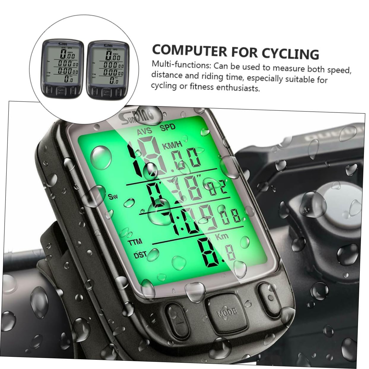2 Sets Bike Speedometer with Stopwatch - Waterproof Cycling Computer for Bicycle, Exercise Bike & Kayak - Track Speed, Distance & Time - Ideal for Outdoor Sports & Fitness Training