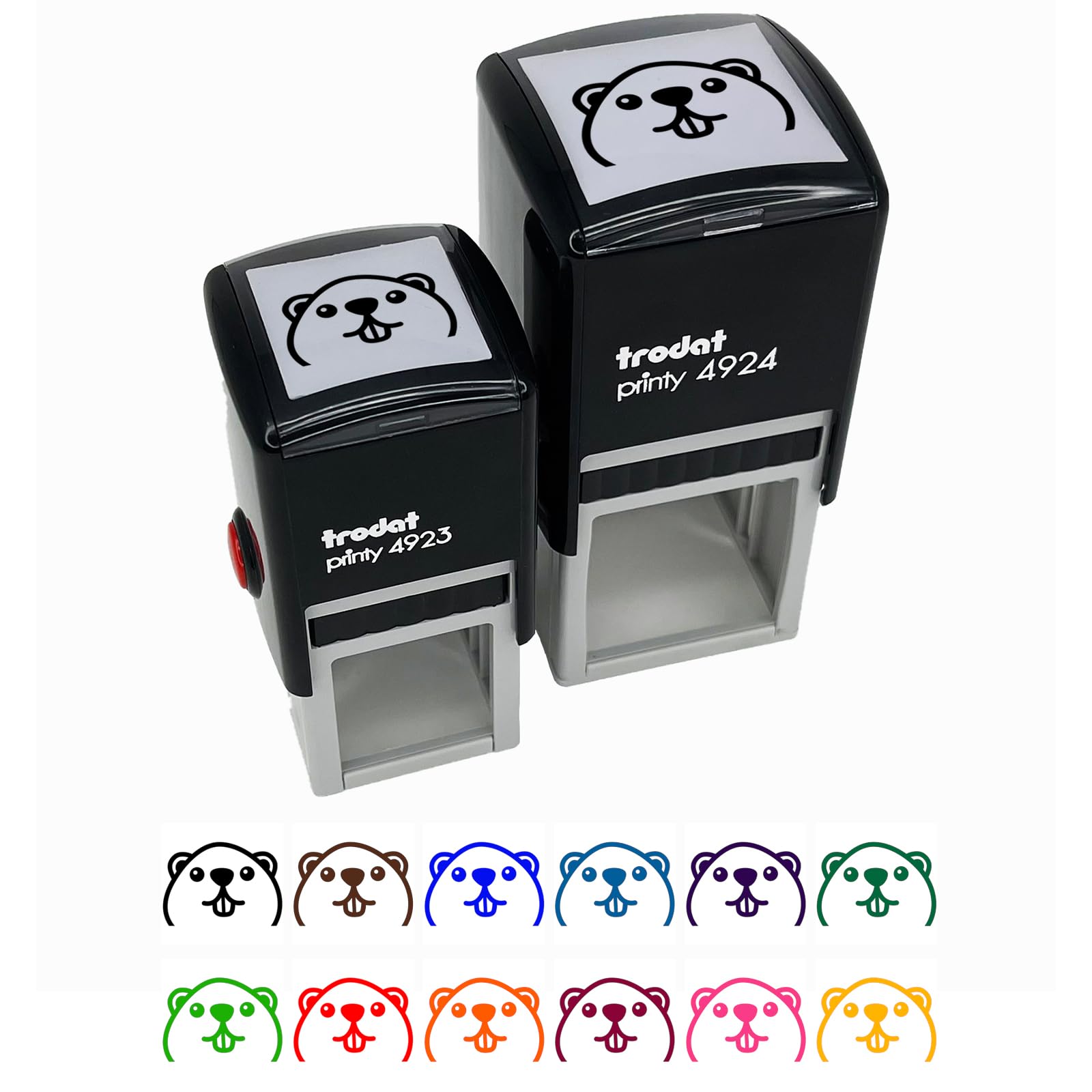 Peeking Beaver Self-Inking Rubber Stamp - 1.5 Inch Large Stamp with Black Ink - Perfect for Office Documents, Crafting, and DIY Projects